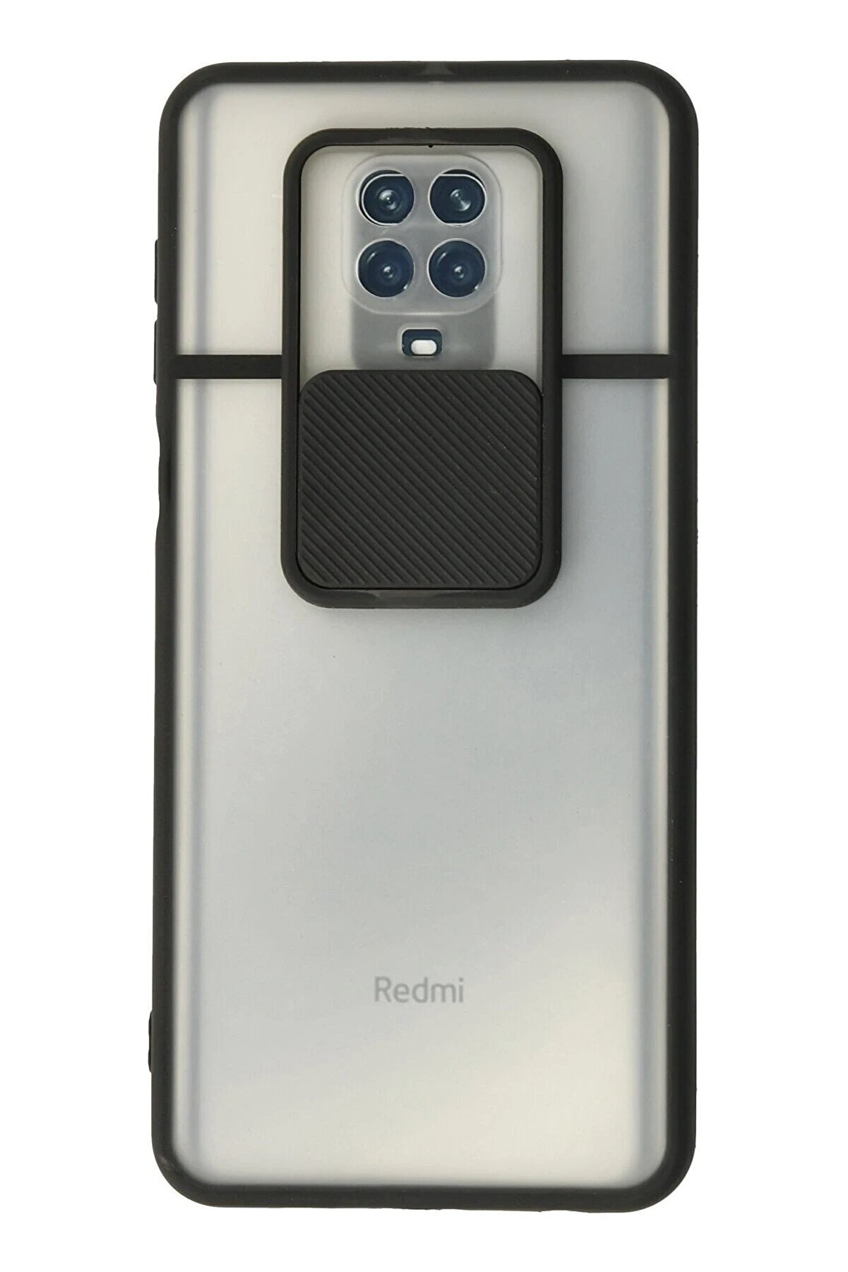 CepteToptan Xiaomi Redmi Note 9 Pro Kılıf Palm Buzlu Kamera Sürgülü Silikon - Siyah - DROPX3184-8729