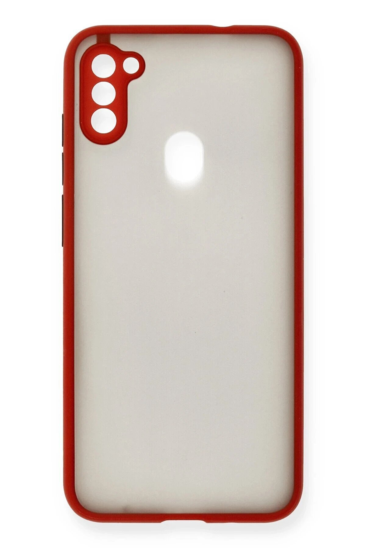 Samsung Galaxy A11 Kılıf Montreal Si̇li̇kon Kapak - Kırmızı - Dropx7117-9891