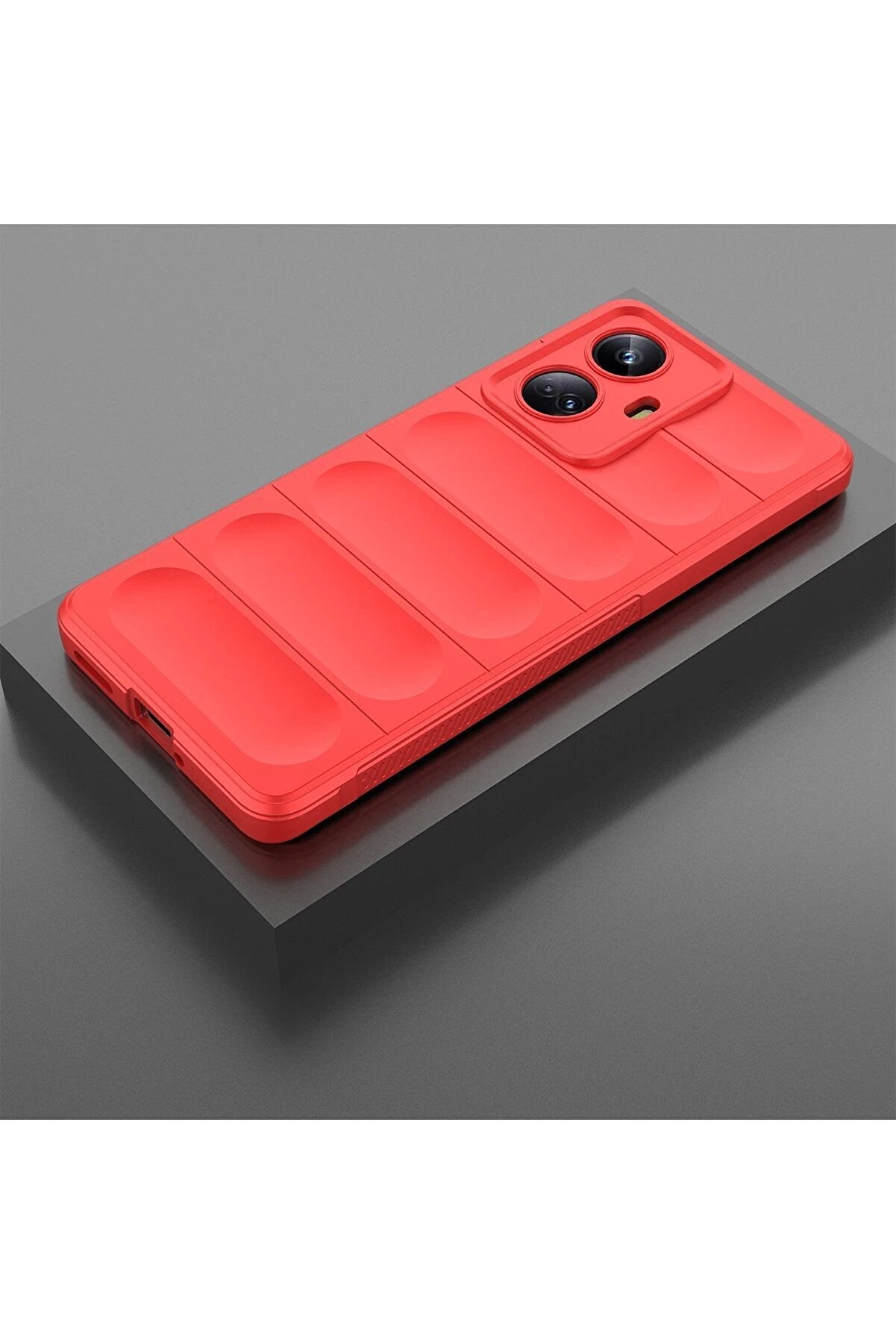 Realme 10 Pro 5G Kılıf Opti̇mum Si̇li̇kon - Kırmızı - Dropx2444-9465