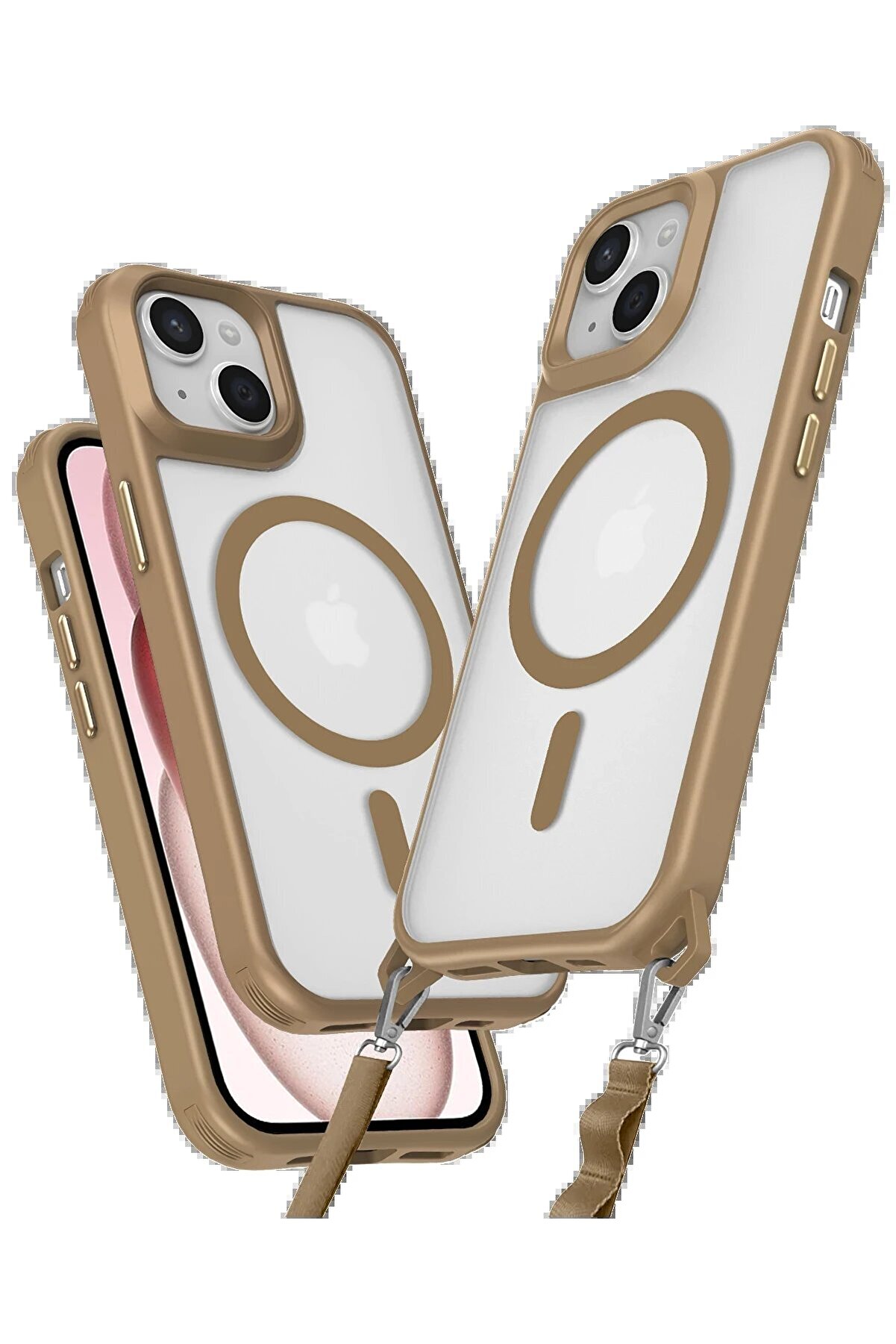 CepteToptan iPhone 15 Plus Kılıf Enka Magsafe Silikon Kılıf - Desert - BRH029553-8210