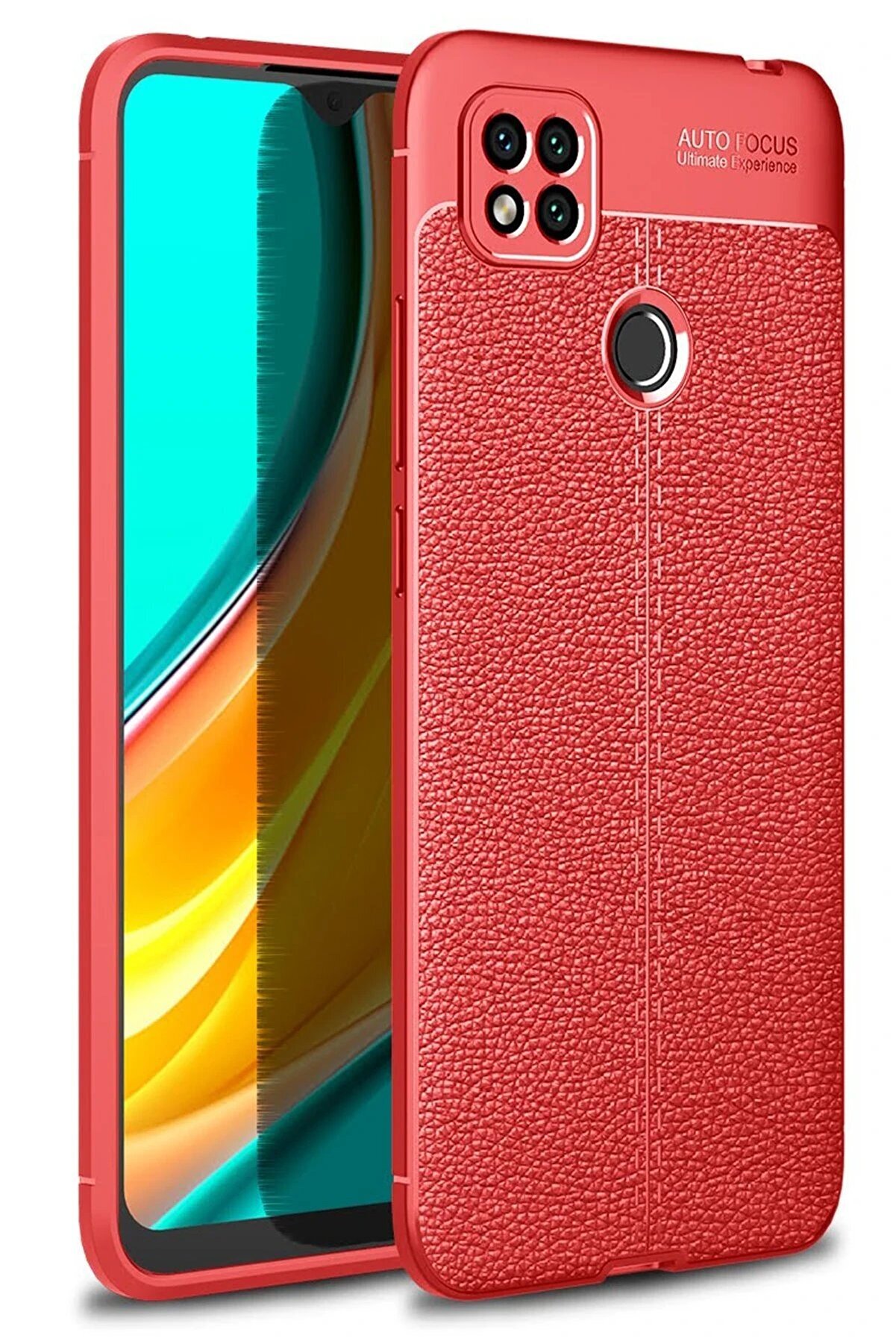 CepteToptan Xiaomi Redmi 9C Kılıf Auto Focus Kapak - Kırmızı - DROPX7061-2023