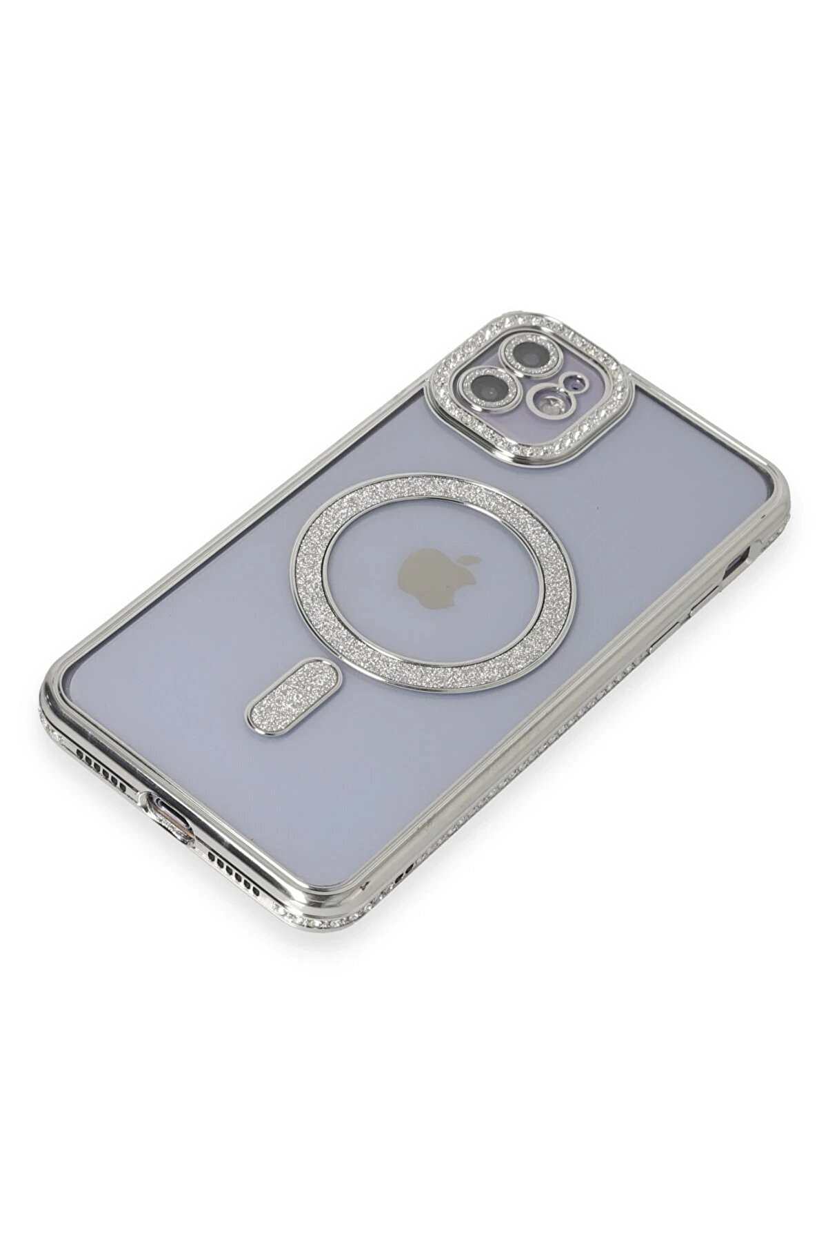 İphone 11 Kılıf Joke Si̇mli̇ Magneti̇csafe Kılıf - Gümüş - Dropx6831-1117