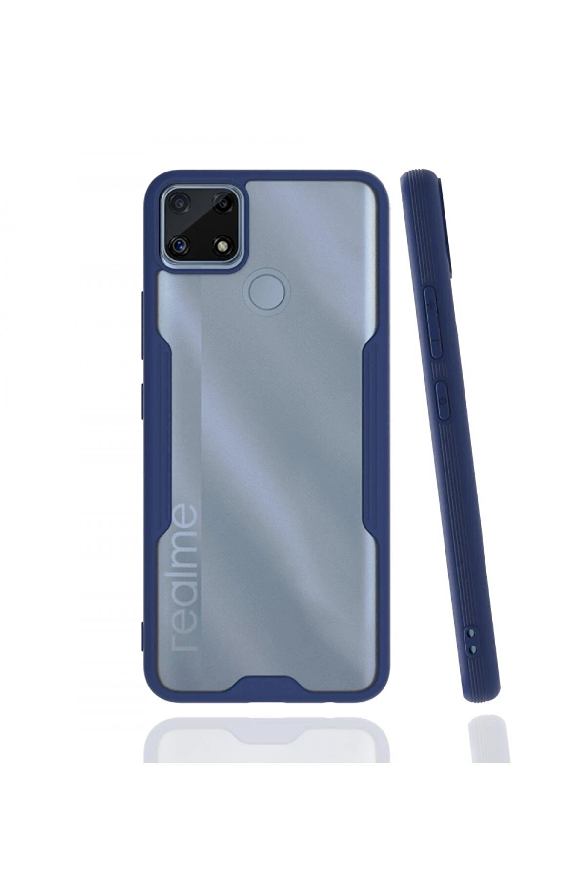 CepteToptan Realme C25 Kılıf Platin Silikon - Lacivert - DROPX9426-4794