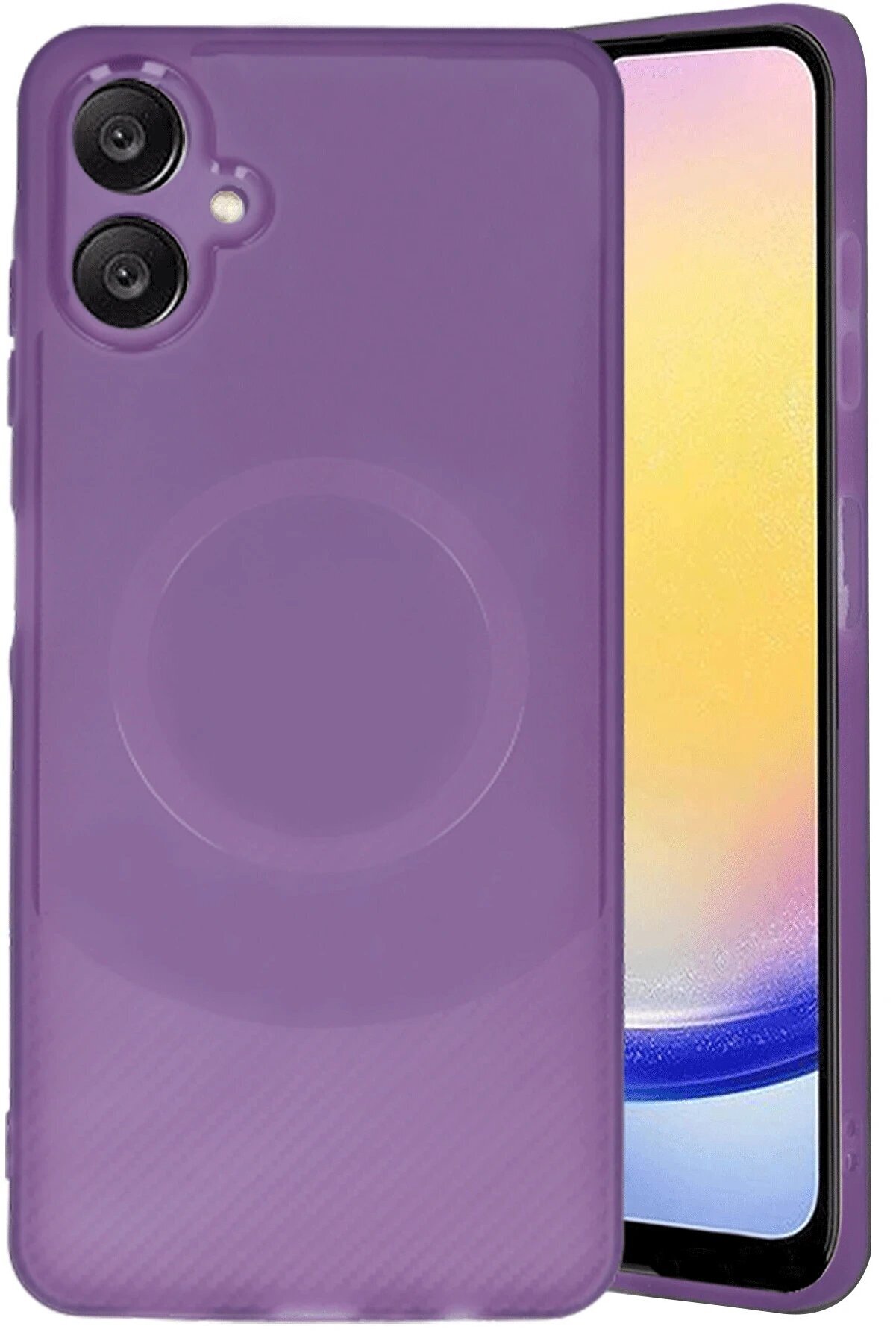 CepteToptan Samsung A06 Kılıf Maya Karbon Kapak - Mürdüm - DROPX5583-3423