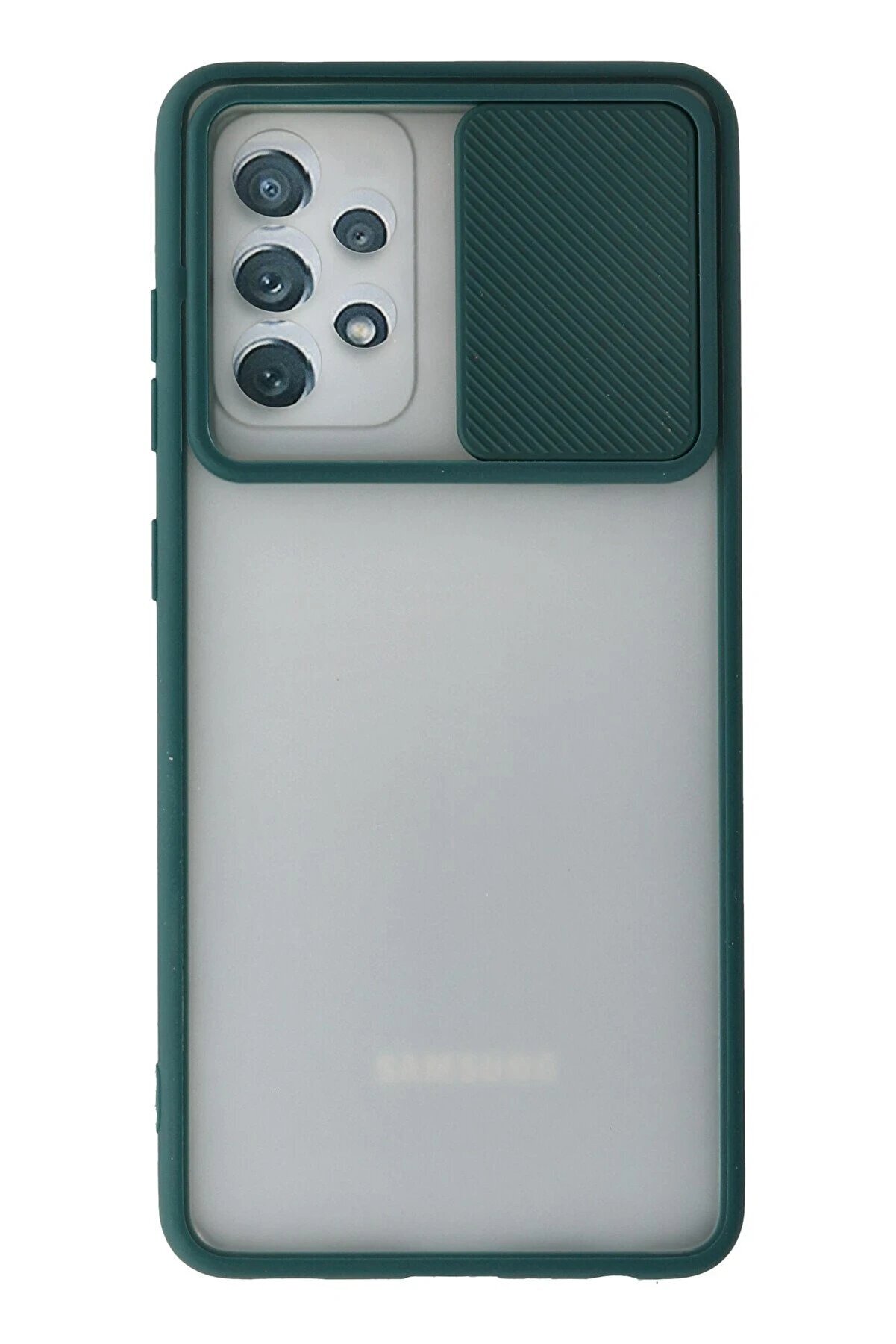 CepteToptan Samsung Galaxy A52 Kılıf Palm Buzlu Kamera Sürgülü Silikon - Yeşil - DROPX5108-5028