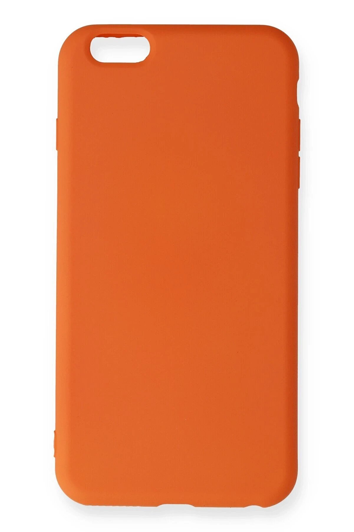 CepteToptan iPhone 6 Plus Kılıf Nano i&ccedil;i Kadife Silikon - Turuncu - DROPX5878-7620