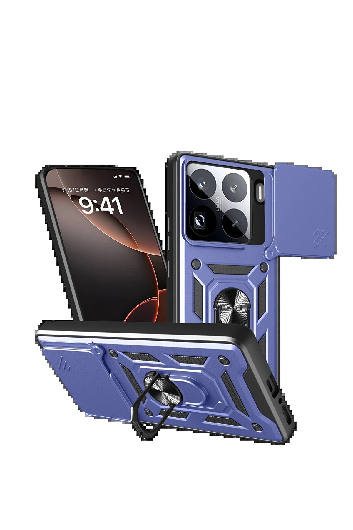 CepteToptan Xiaomi Mi 15 Pro Kılıf Pars Lens Y&uuml;z&uuml;kl&uuml; Silikon - Lacivert - DROPX7938-1400