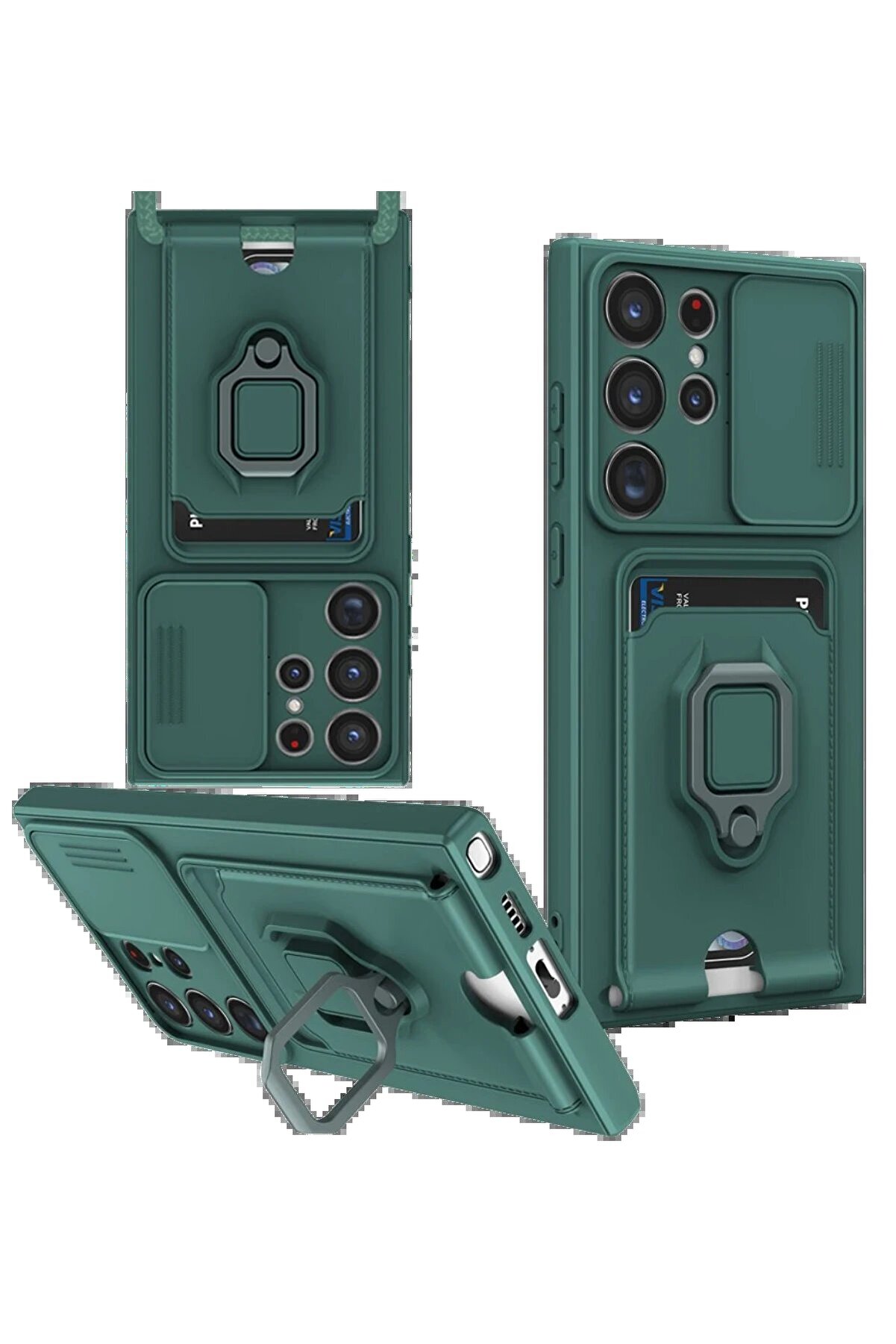 CepteToptan Samsung Galaxy S25 Ultra Kılıf Zuma Kartvizitli Y&uuml;z&uuml;kl&uuml; Silikon - Yeşil - DROPX4493-3879