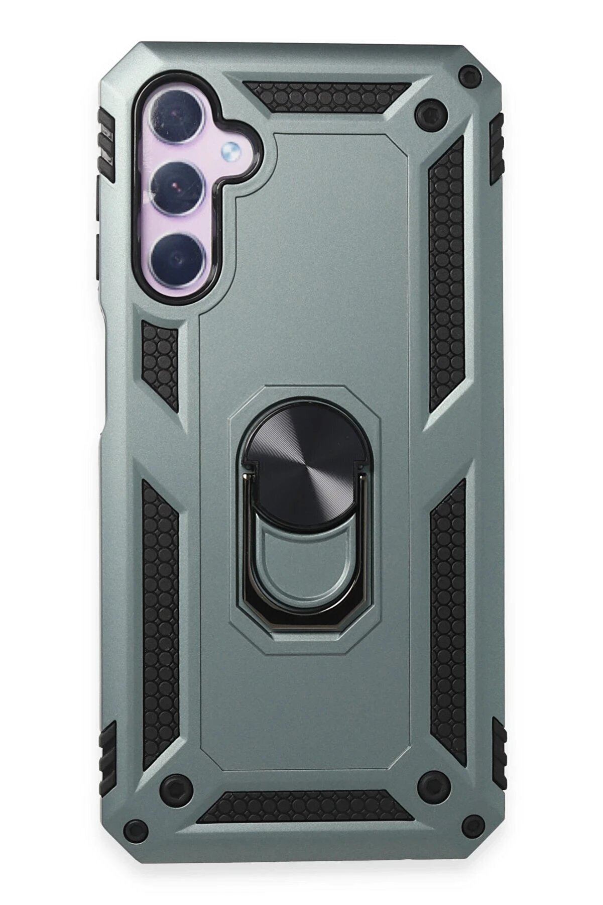 CepteToptan Samsung Galaxy A14 4G Kılıf Sofya Yüzüklü Silikon Kapak - Yeşil - DROPX7651-7795