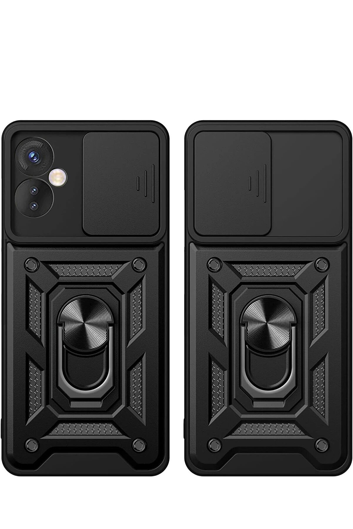 İnfi̇ni̇x Hot 30 4G Kılıf Pars Lens Yüzüklü Si̇li̇kon - Kırmızı - Dropx7949-7561