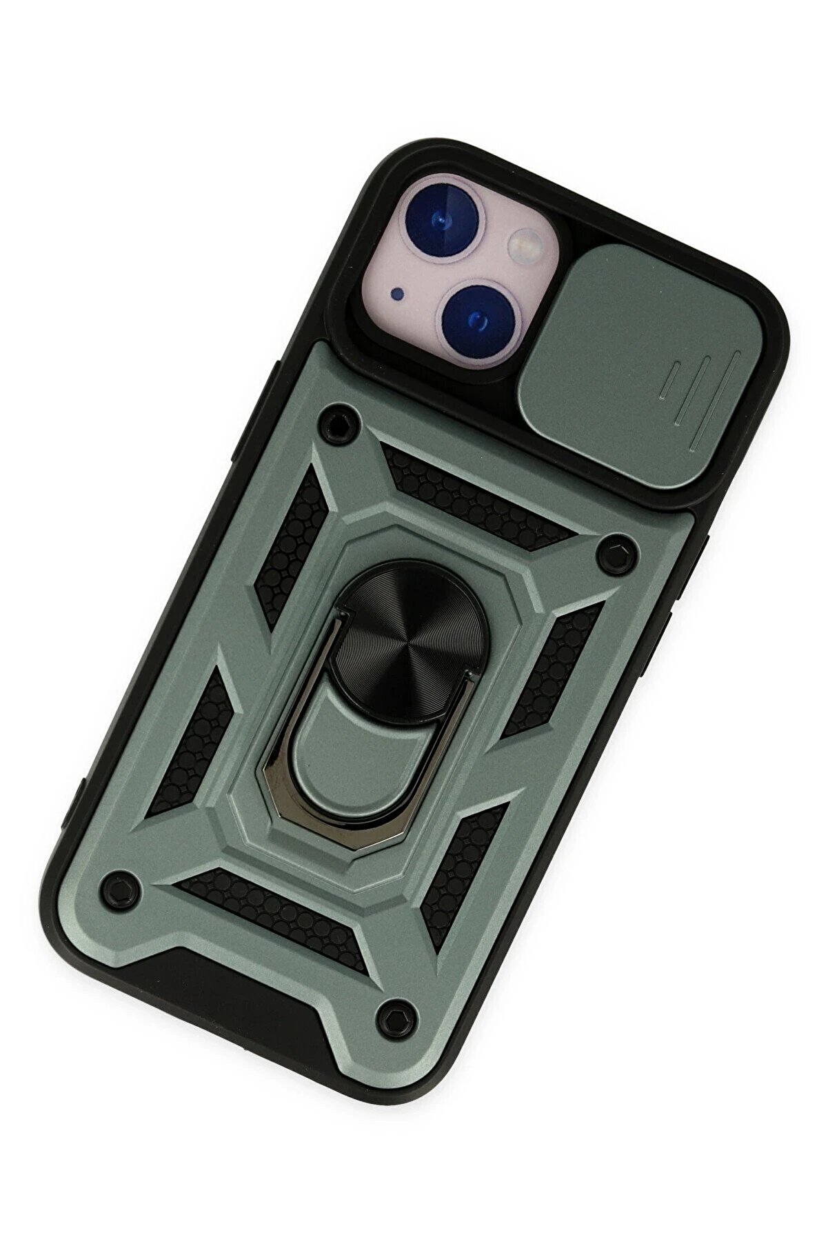 İphone 14 Kılıf Pars Lens Yüzüklü Si̇li̇kon - Yeşi̇l - Dropx7461-3767