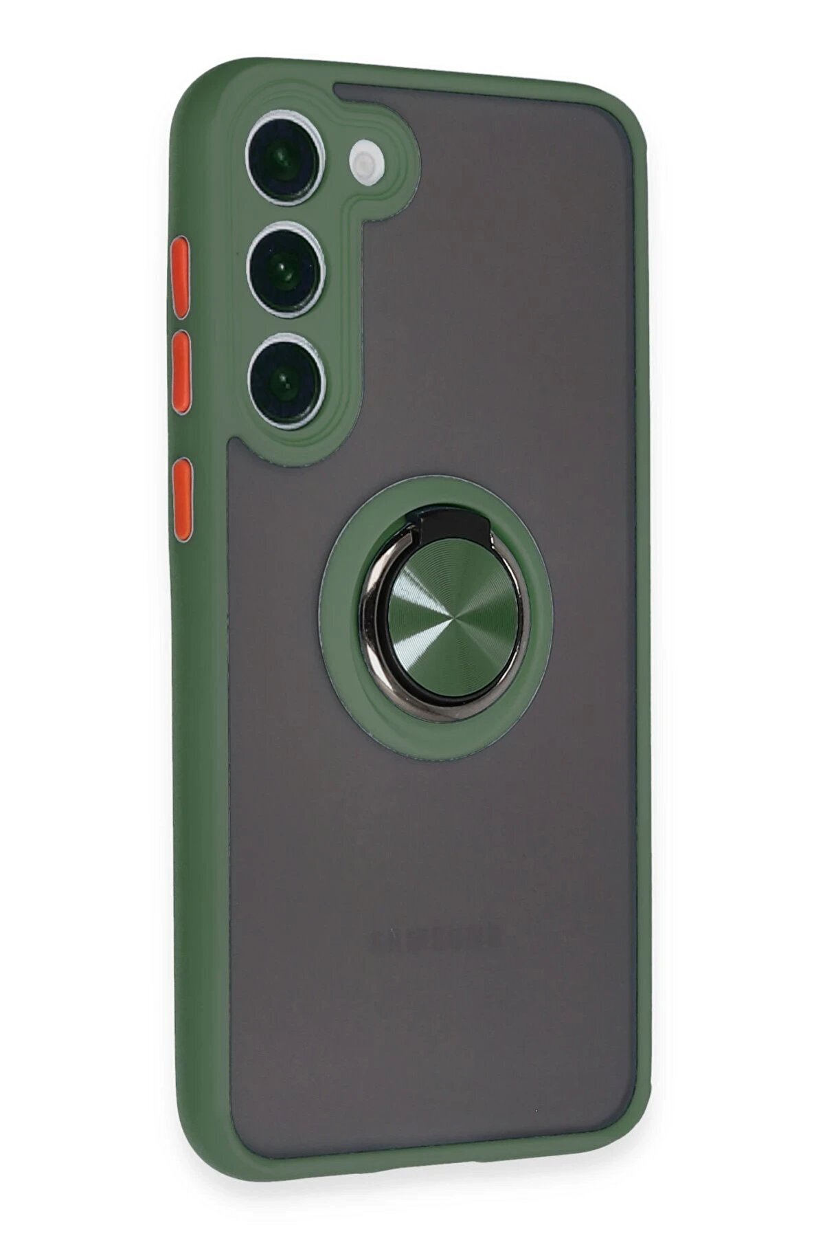 Samsung Galaxy S23 Plus Kılıf Montreal Yüzüklü Si̇li̇kon Kapak - Yeşi̇l - Dropx7519-8489