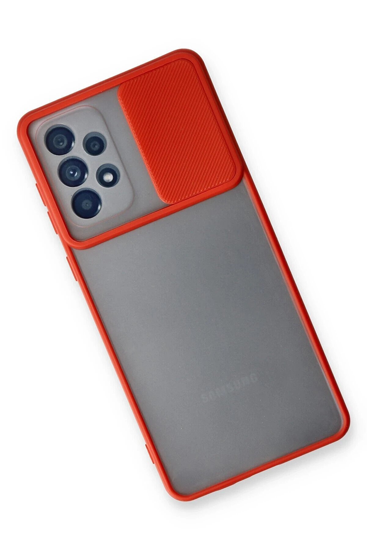 Samsung Galaxy A53 5G Kılıf Palm Buzlu Kamera Sürgülü Si̇li̇kon - Kırmızı - Dropx1832-6624