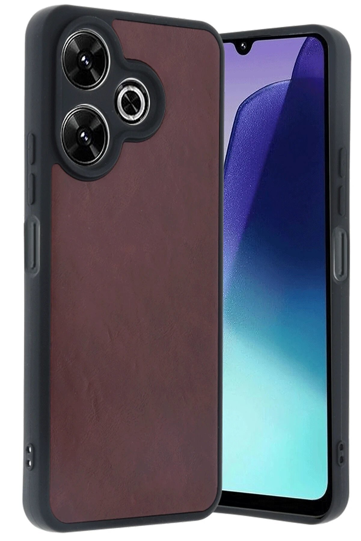 CepteToptan Xiaomi Redmi 13 4G Kılıf Aras Deri Kapak - Bordo - DROPX1481-7850