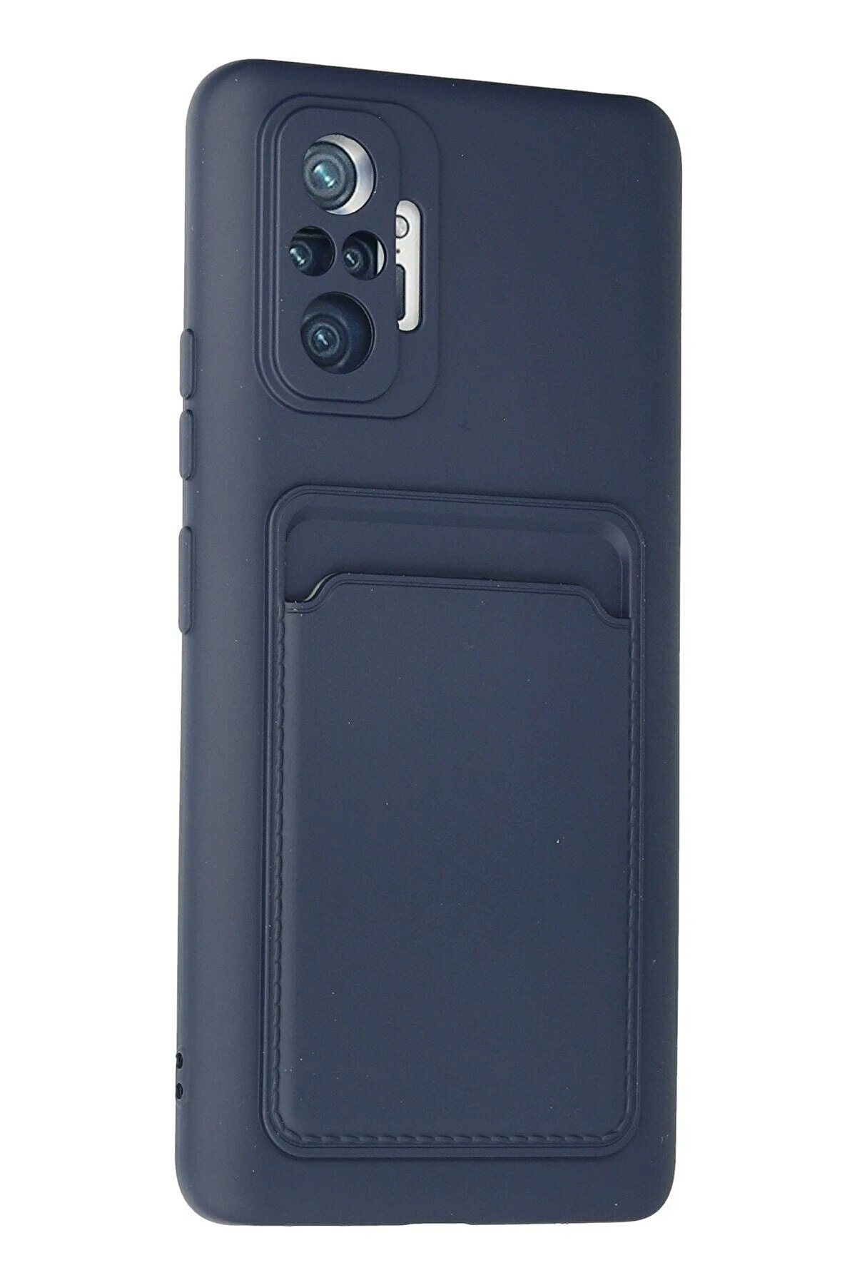 Xi̇aomi̇ Redmi̇ Note 10 Pro Kılıf Kelvi̇n Kartvi̇zi̇tli̇ Si̇li̇kon - Laci̇vert - Dropx4315-3184