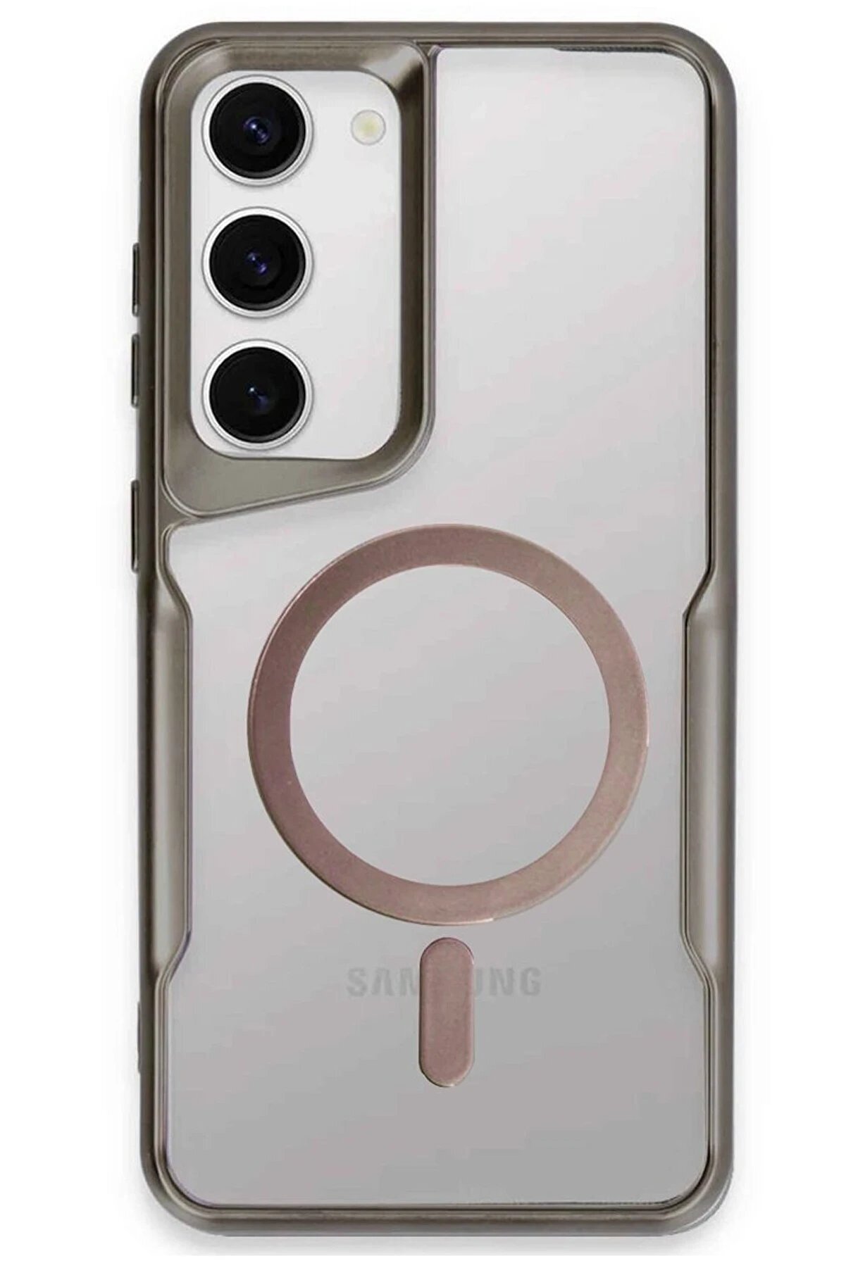 CepteToptan Samsung Galaxy S23 Kılıf Boyi Magsafe Silikon Kapak - Titan Gri - DROPX5957-3265