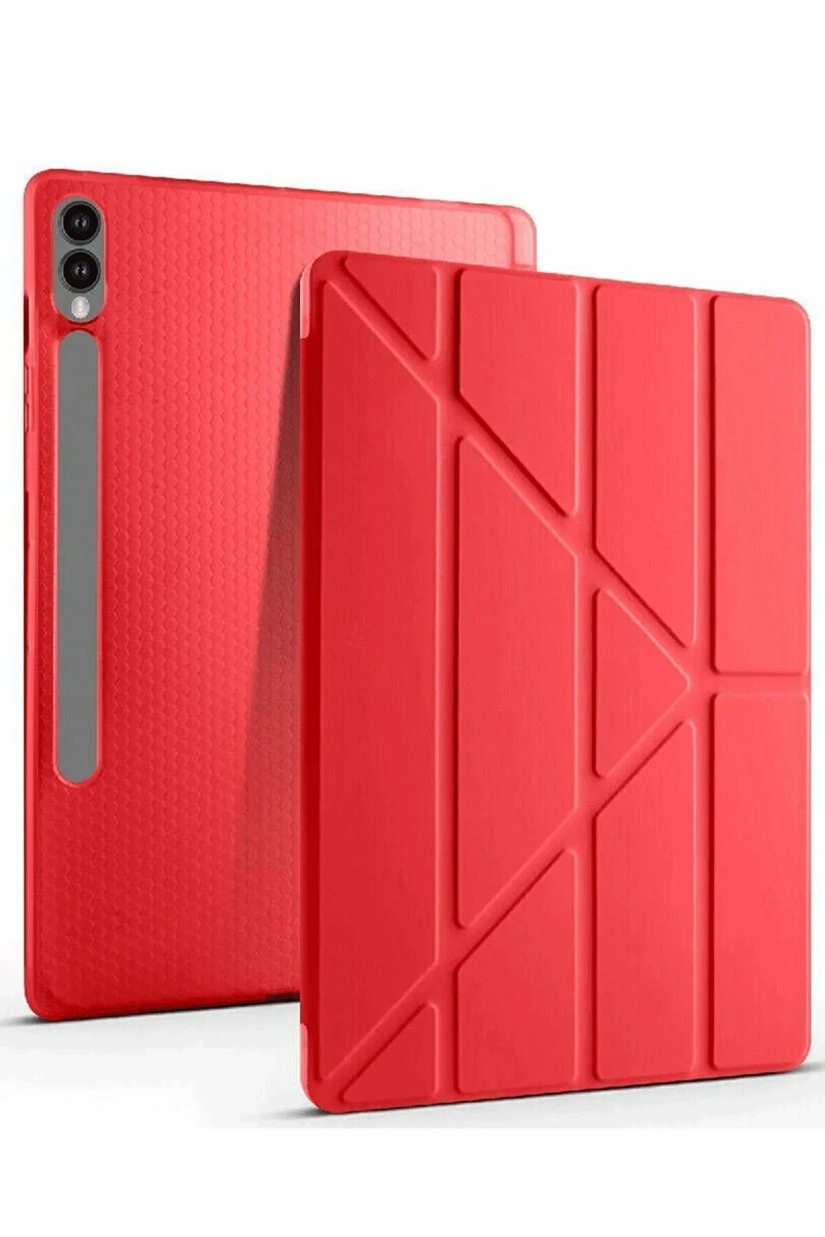 CepteToptan Samsung Galaxy X510 Tab S9 FE 11 Kılıf Kalemlikli Mars Tablet Kılıfı - Kır - DROPX5646-2470