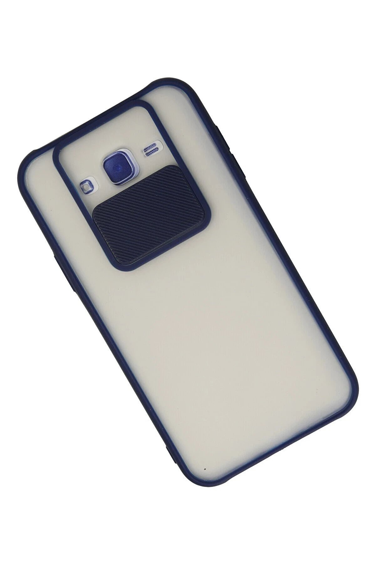 Samsung Galaxy J7 Kılıf Palm Buzlu Kamera Sürgülü Si̇li̇kon - Laci̇vert - Dropx8096-7496