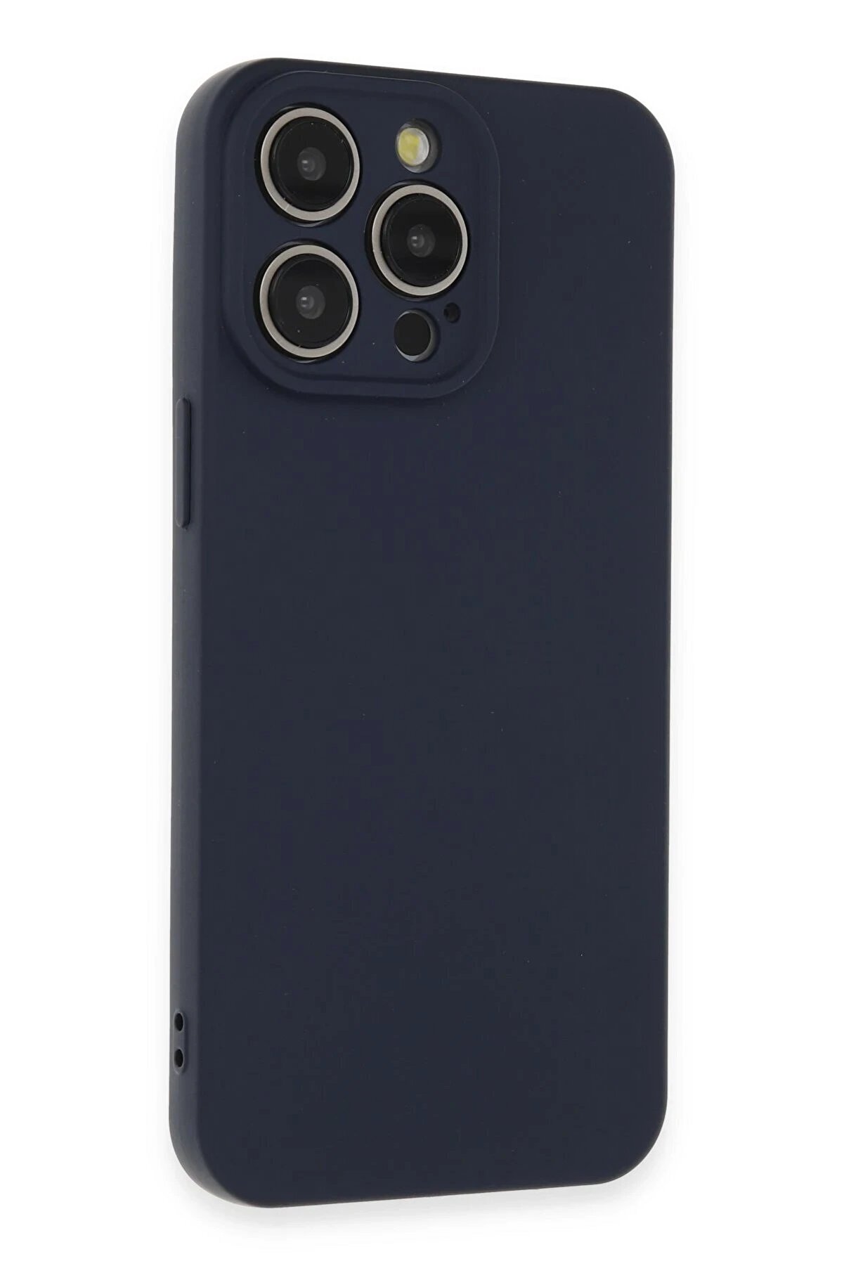 İphone 15 Pro Max Kılıf Nano İçi̇ Kadi̇fe Si̇li̇kon - Laci̇vert - Dropx6350-4546