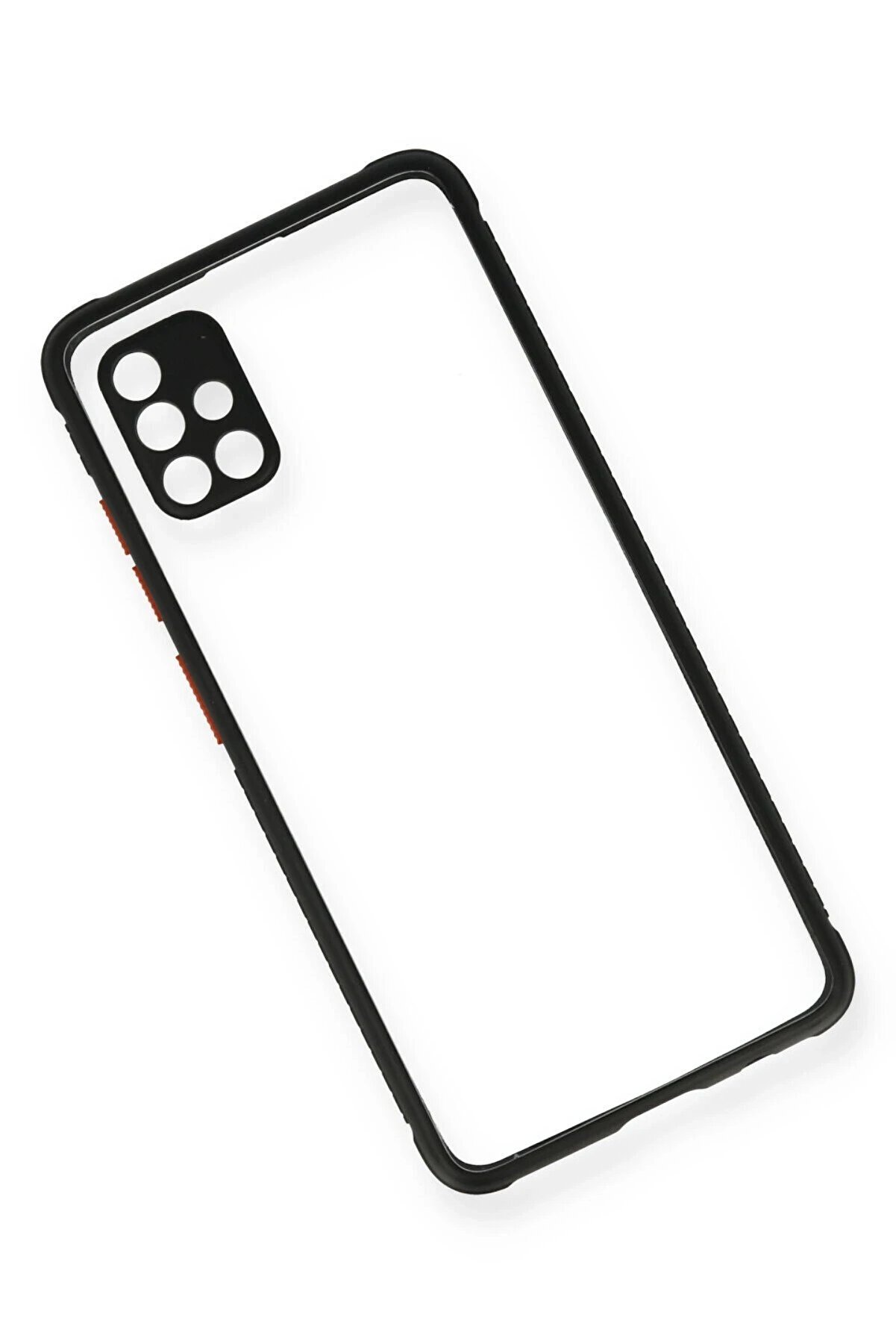 Samsung Galaxy A71 Kılıf Mi̇ami̇ Şeffaf Si̇li̇kon - Si̇yah - Dropx4603-4320