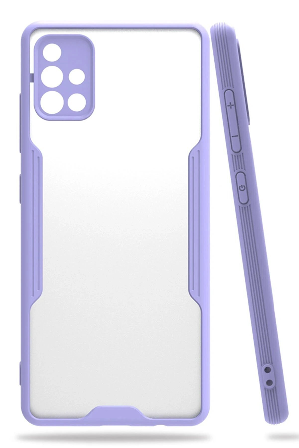 CepteToptan Samsung Galaxy A71 Kılıf Platin Silikon - Lila - DROPX2652-8790