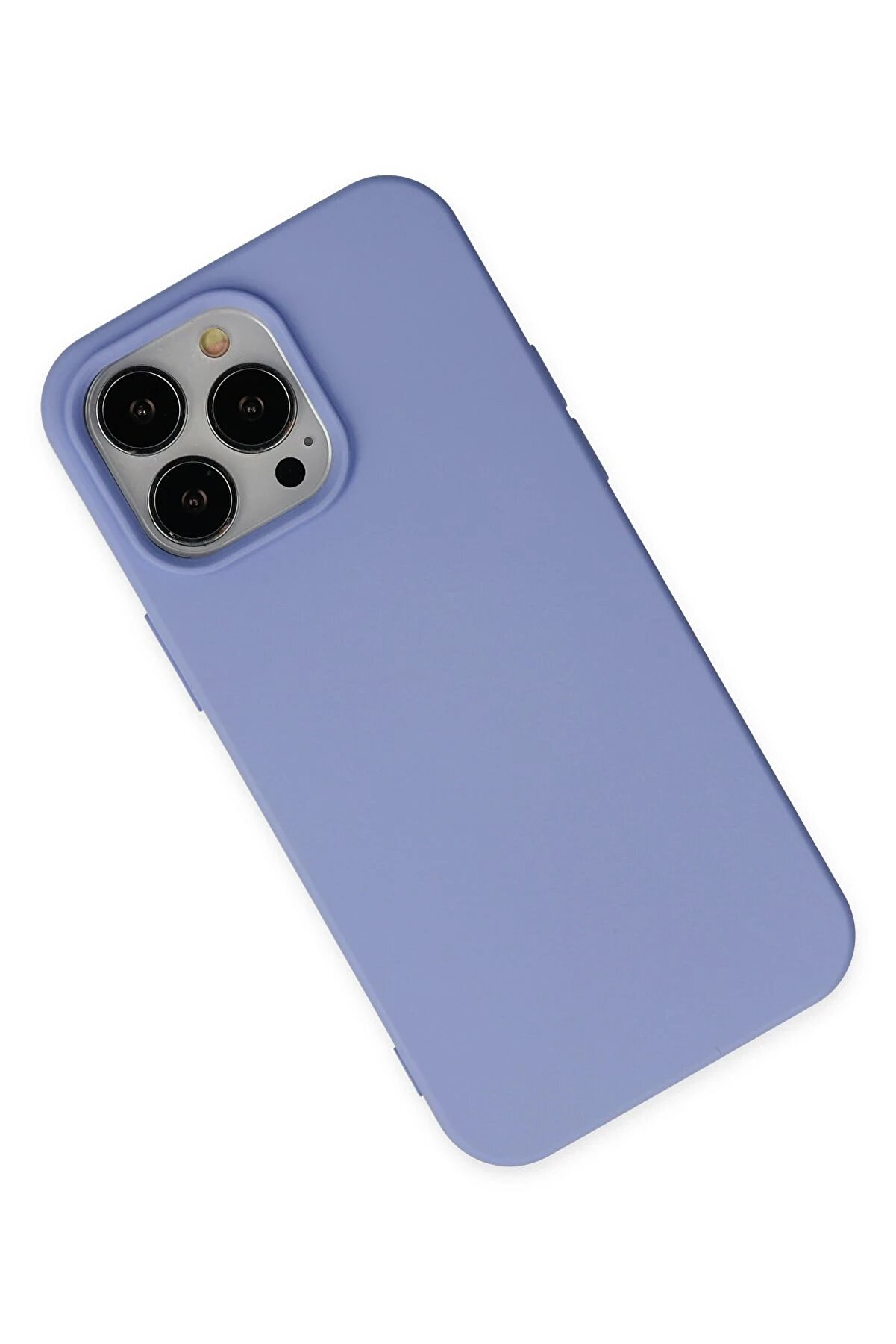 İphone 14 Pro Max Kılıf Nano İ&ccedil;i̇ Kadi̇fe Si̇li̇kon - Li̇la - Dropx8605-3211