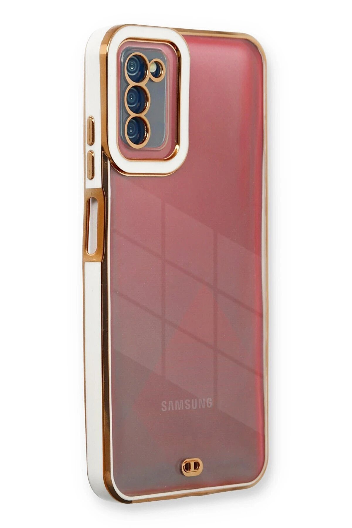 CepteToptan Samsung Galaxy A03S Kılıf Liva Lens Silikon - Beyaz - DROPX3575-2126