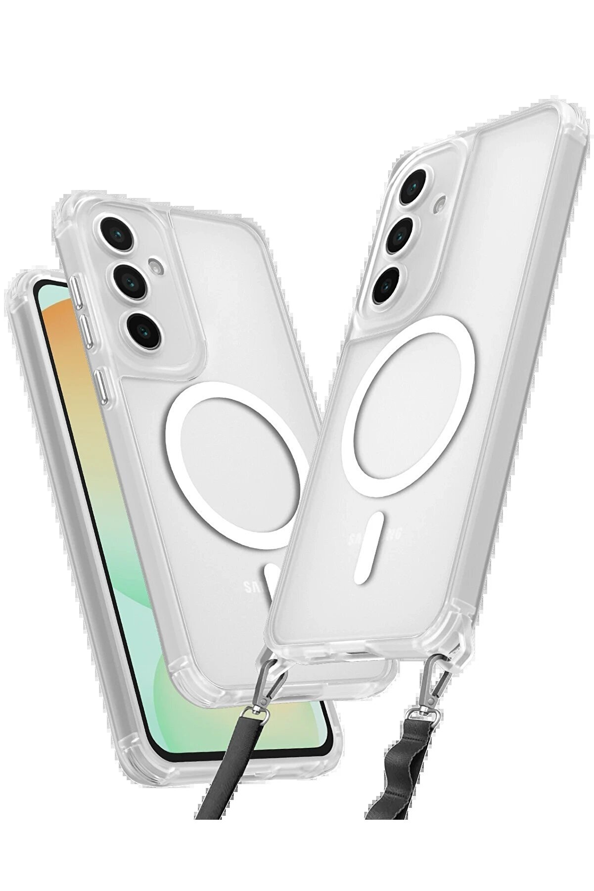 CepteToptan Samsung Galaxy S24 FE Kılıf Enka Magsafe Silikon Kılıf - Şeffaf - DROPX7778-9534