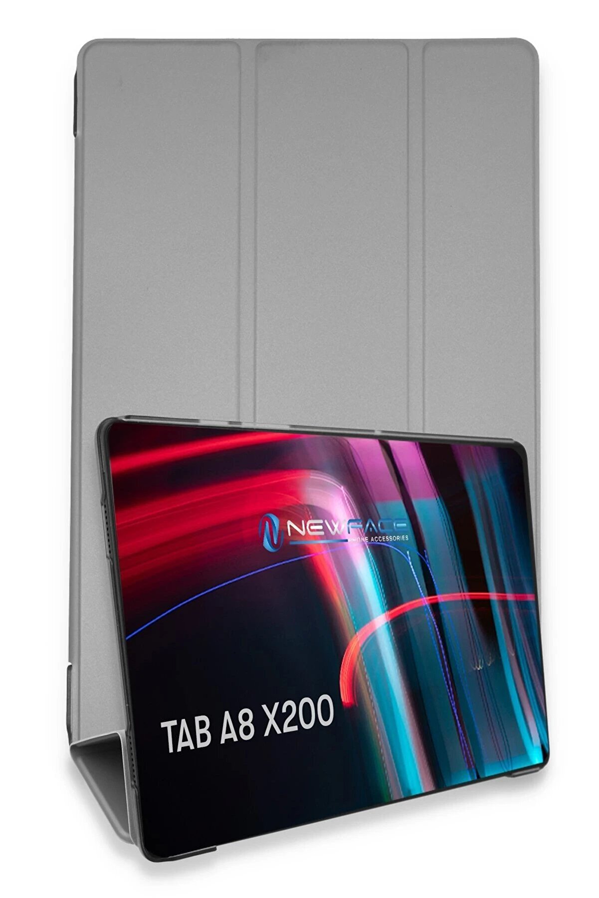 CepteToptan Samsung Galaxy X200 Tab A8 10.5 Kılıf Tablet Smart Kılıf - Gri - DROPX1692-8796