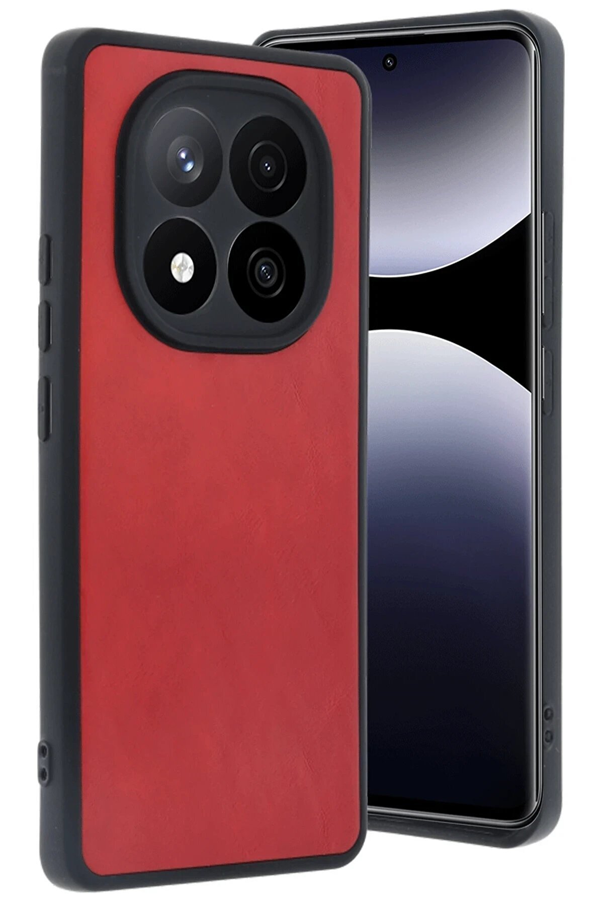 CepteToptan Xiaomi Redmi Note 14 Pro 4G Kılıf Aras Deri Kapak - Kırmızı - DROPX9353-8559