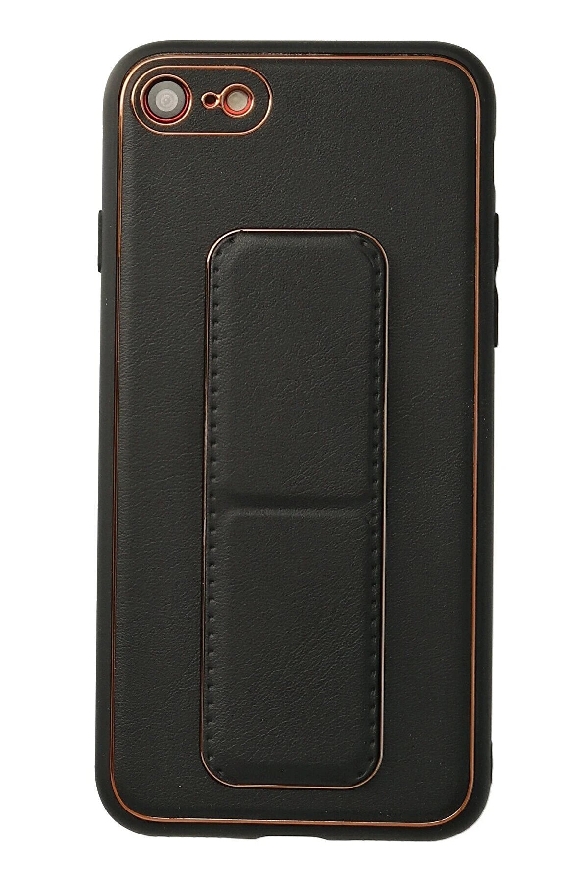 CepteToptan iPhone 7 Kılıf Coco Deri Standlı Kapak - Siyah - DROPX4030-2899