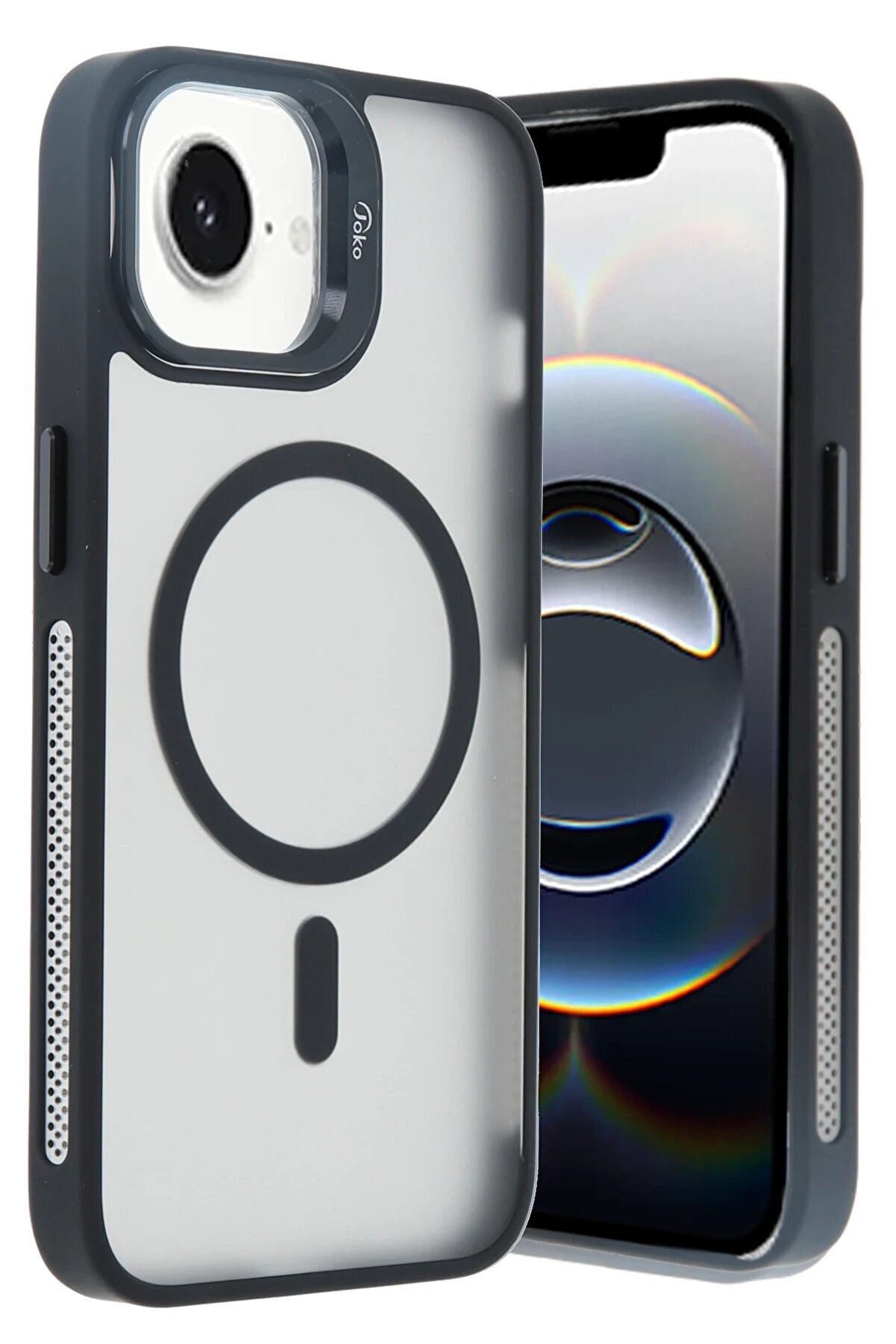 CepteToptan iPhone 16E Flet Lens Magsafe Kapak - Siyah - DROPX4728-4322