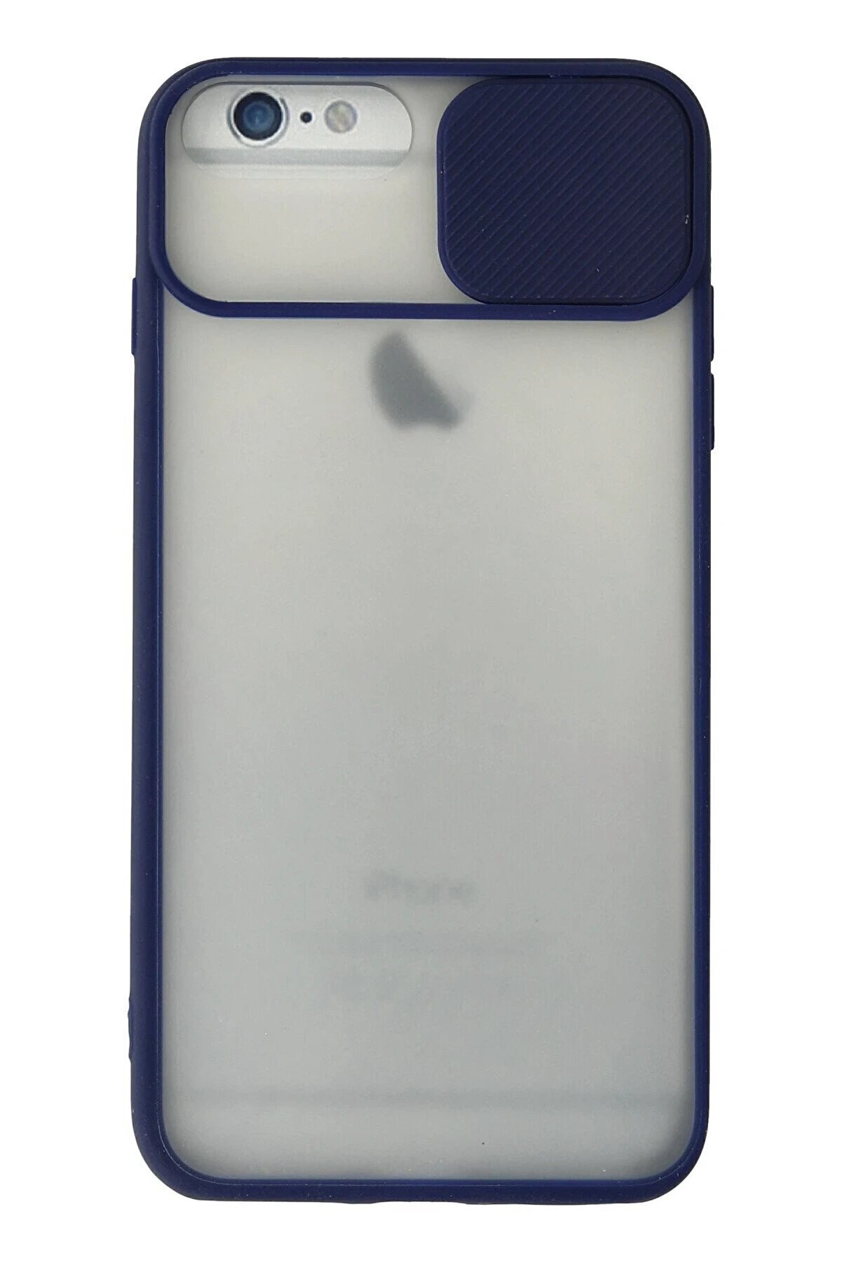 CepteToptan iPhone 6 Plus Kılıf Palm Buzlu Kamera S&uuml;rg&uuml;l&uuml; Silikon - Lacivert - DROPX6880-1169