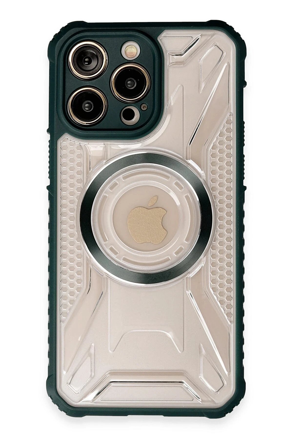 CepteToptan iPhone 14 Pro Kılıf Prag Magneticsafe Kapak - Koyu Yeşil - DROPX8337-7492