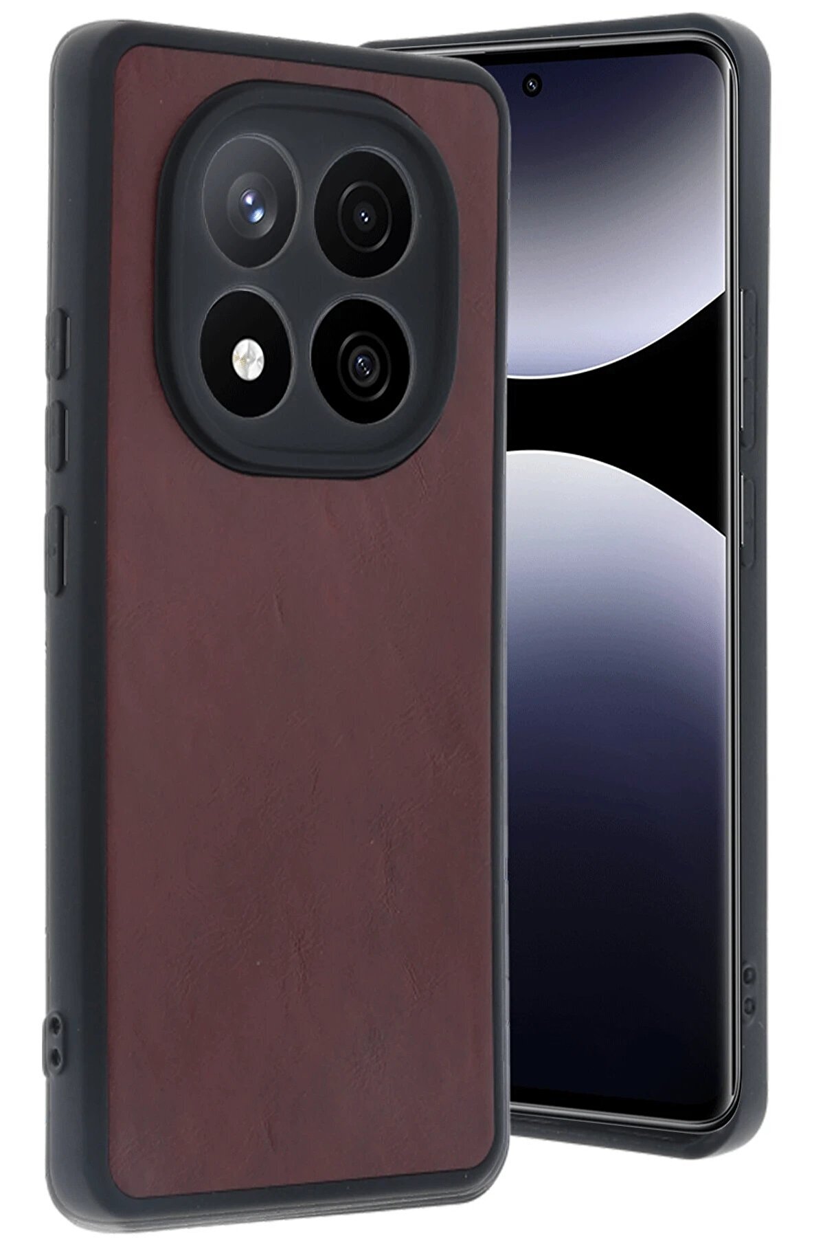 CepteToptan Xiaomi Redmi Note 14 Pro 5G Kılıf Aras Deri Kapak - Bordo - DROPX9326-4912