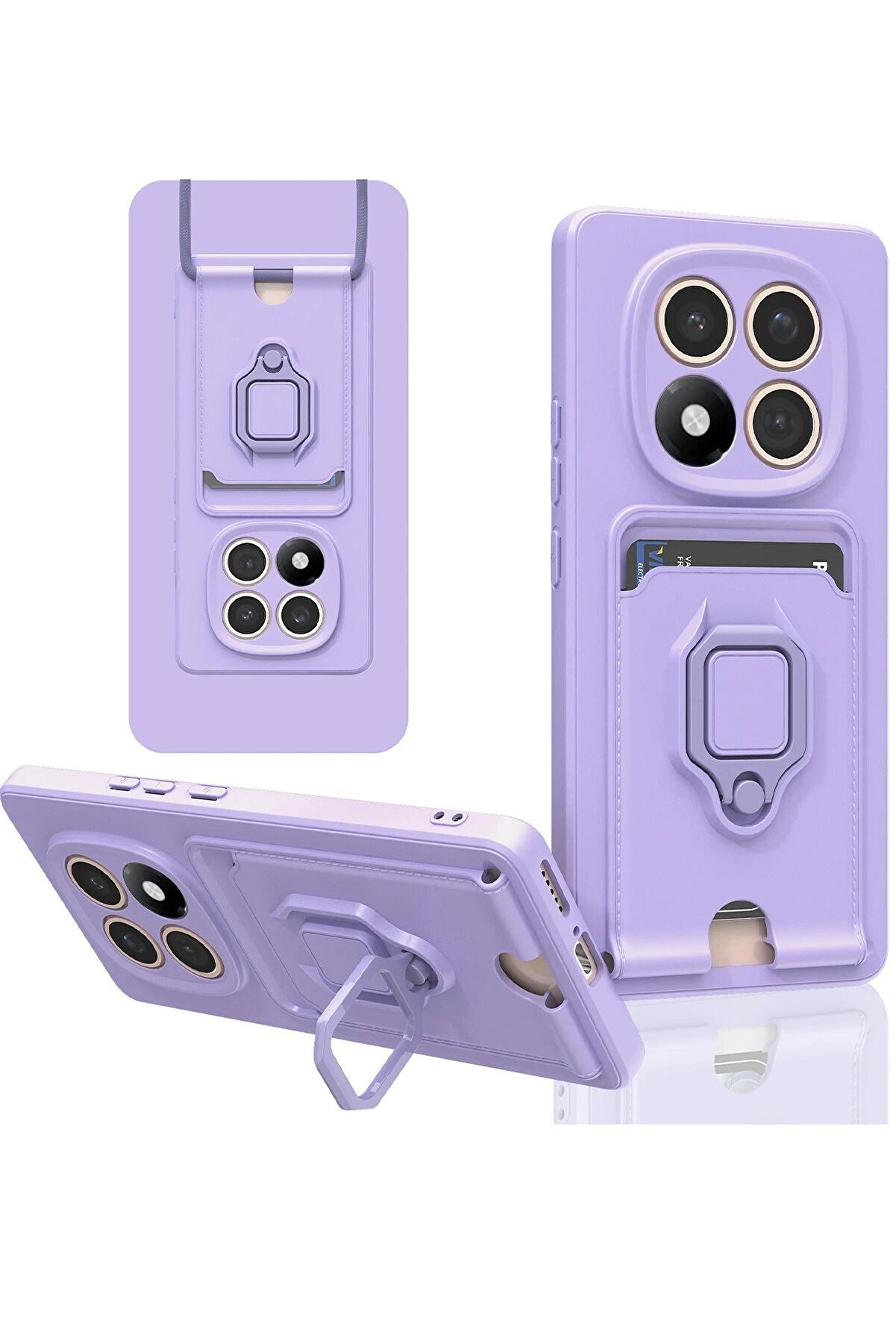 CepteToptan Xiaomi Redmi Note 14 Pro 4G Kılıf Zuma Kartvizitli Y&uuml;z&uuml;kl&uuml; Silikon - Lila - DROPX3802-2216