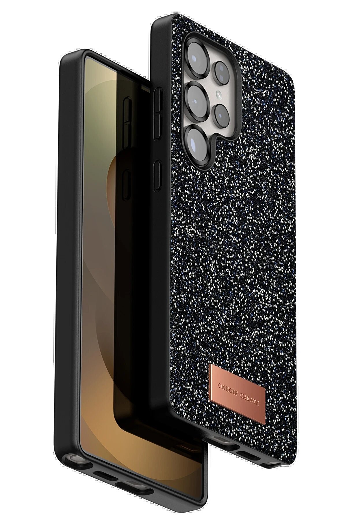 CepteToptan Samsung Galaxy S25 Ultra Bright Simli Kapak - Siyah - DROPX6042-5142