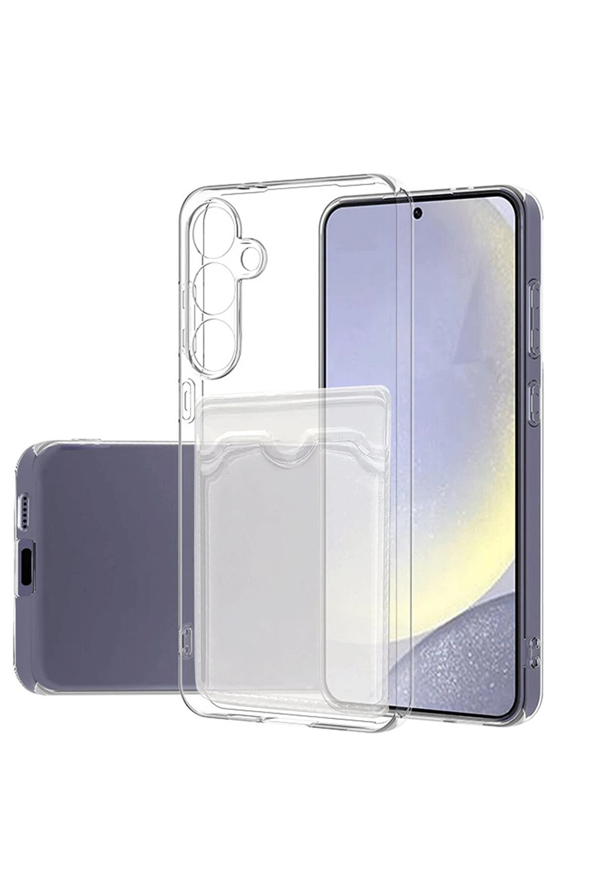 CepteToptan Samsung Galaxy S24 FE Kılıf Kart Şeffaf Silikon - Şeffaf - DROPX9894-4643