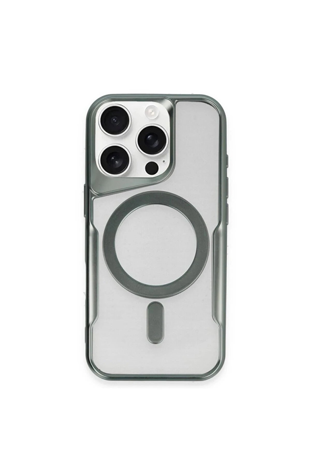 CepteToptan iPhone 12 Kılıf Boyi Magsafe Silikon Kapak - Yeşil - DROPX2618-8485