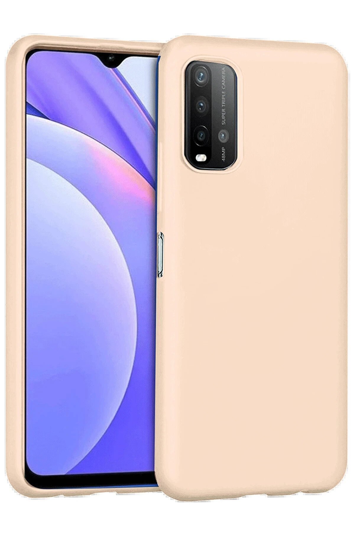 CepteToptan Xiaomi Redmi 9T Kılıf Nano içi Kadife Silikon - Pudra - DROPX9401-5540