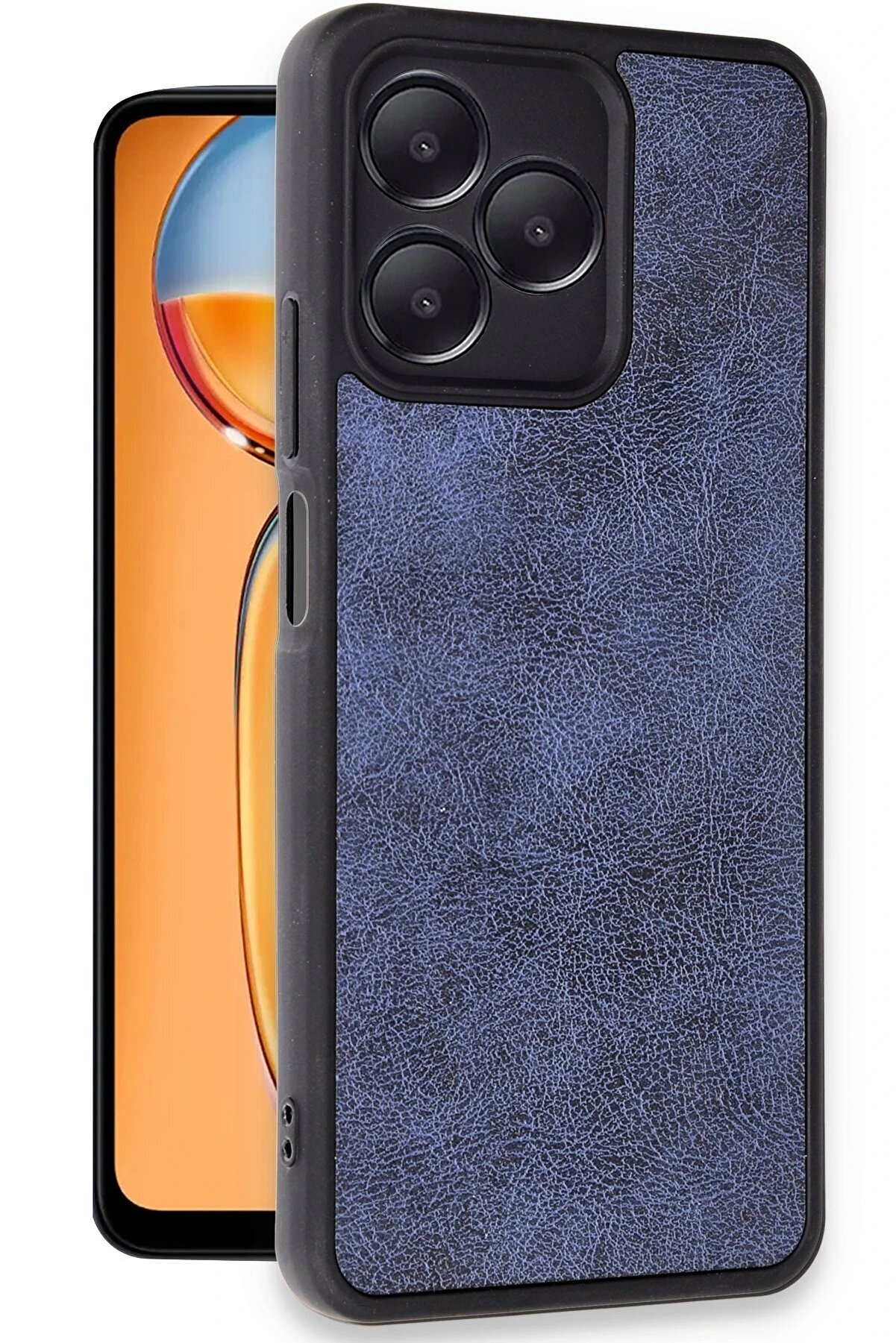 Realme Note 50 4G Kılıf Aras Deri̇ Kapak - Laci̇vert - Dropx3906-5926