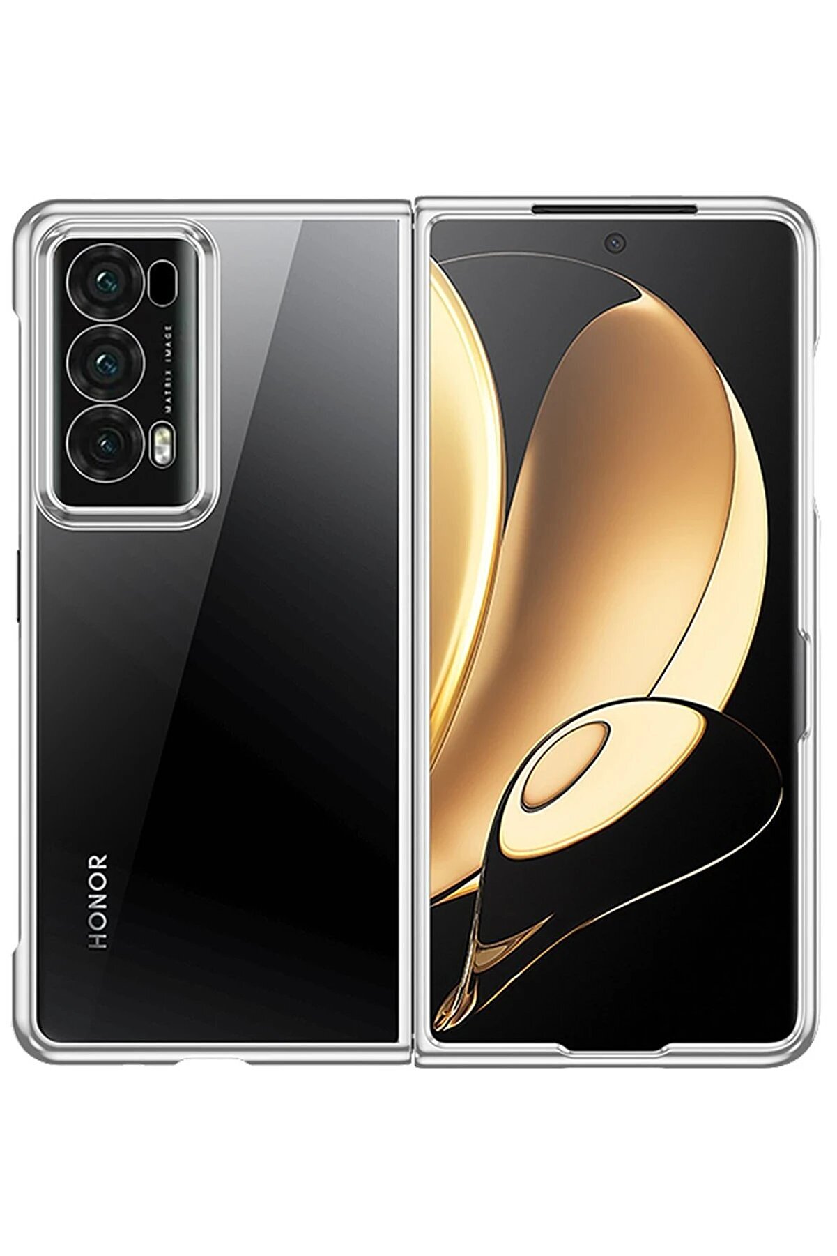 CepteToptan Huawei Honor Magic V2 Kılıf Jasper Kapak - G&uuml;m&uuml;ş - DROPX2183-9322