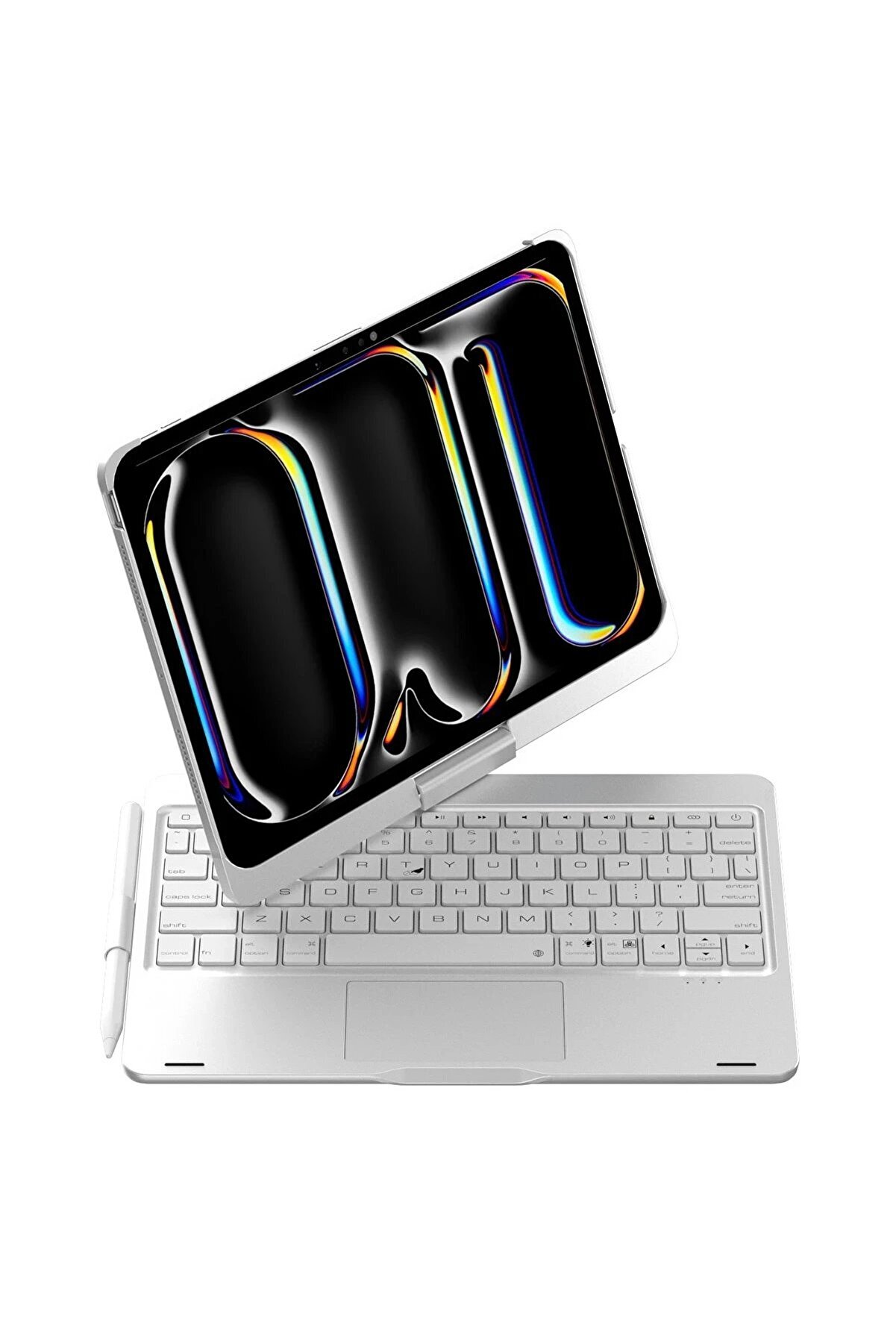 İpad Pro 11 (2024) F11 Ats Kılıf Magi̇c Dönen Klavyeli̇ Tablet Kılıf - Gümü - Dropx1396-9205