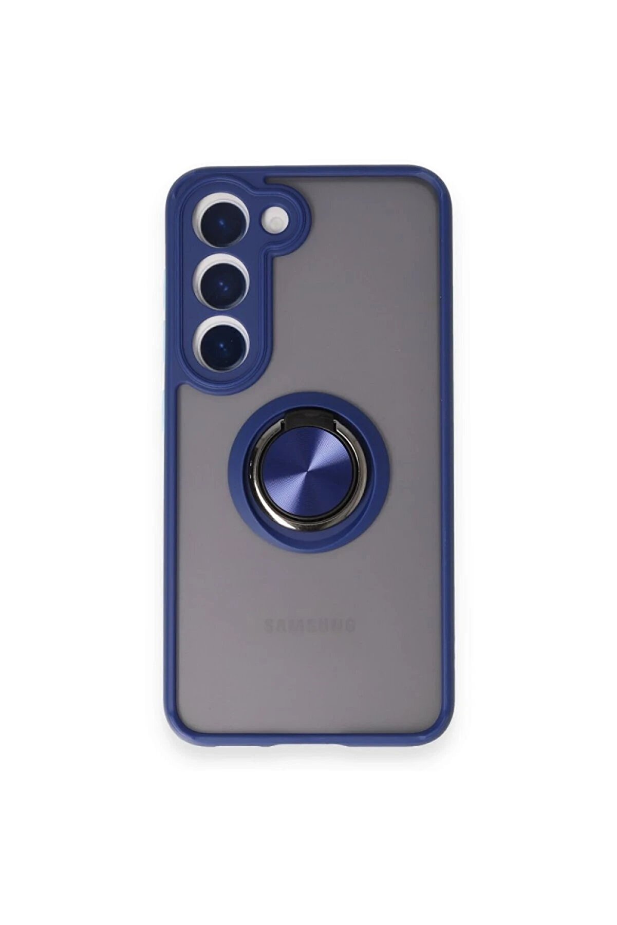 CepteToptan Samsung Galaxy M15 Kılıf Montreal Yüzüklü Silikon Kapak - Lacivert - DROPX3236-6486