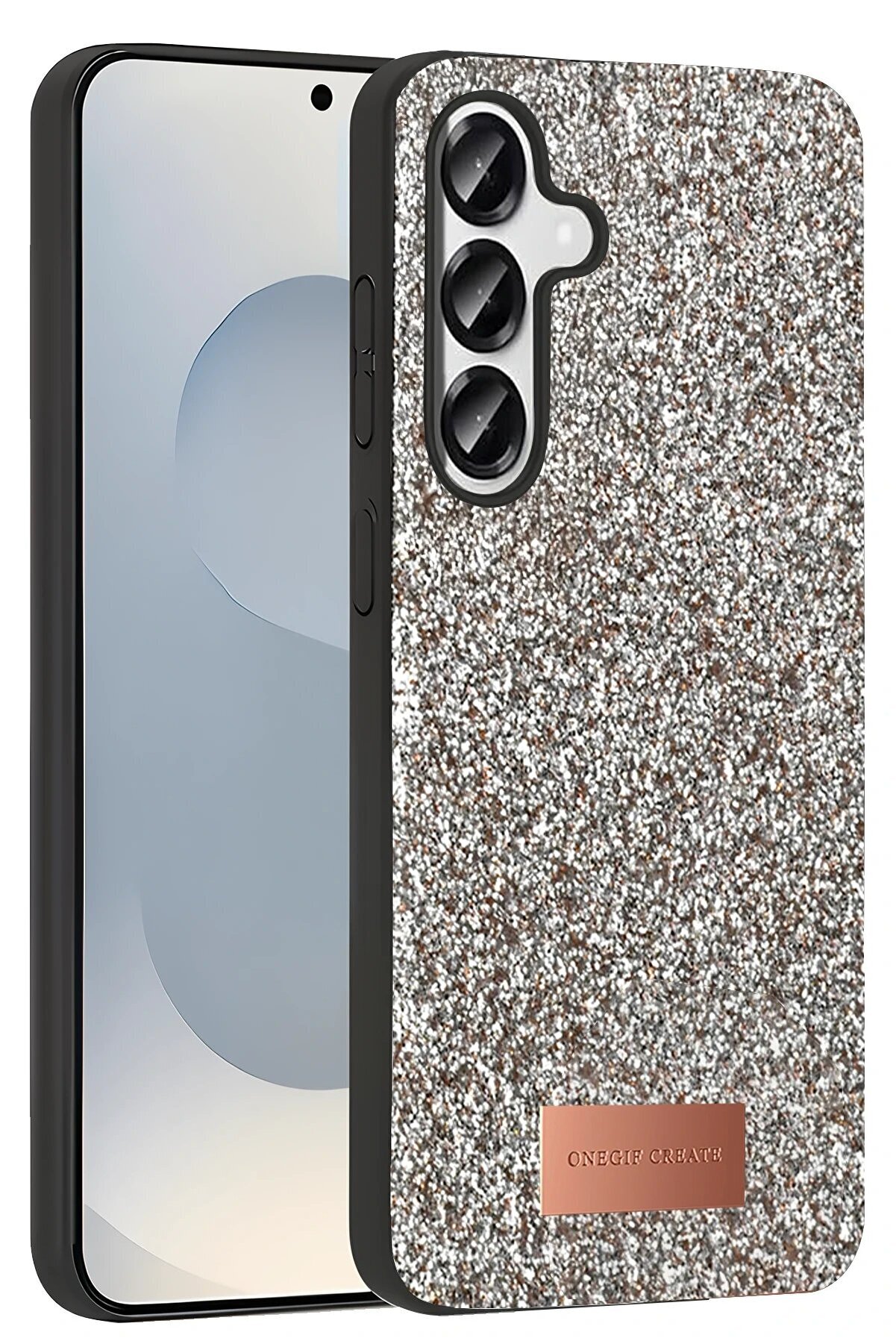 Samsung Galaxy S25 Plus Bri̇ght Si̇mli̇ Kapak - Gold - Dropx1860-7697