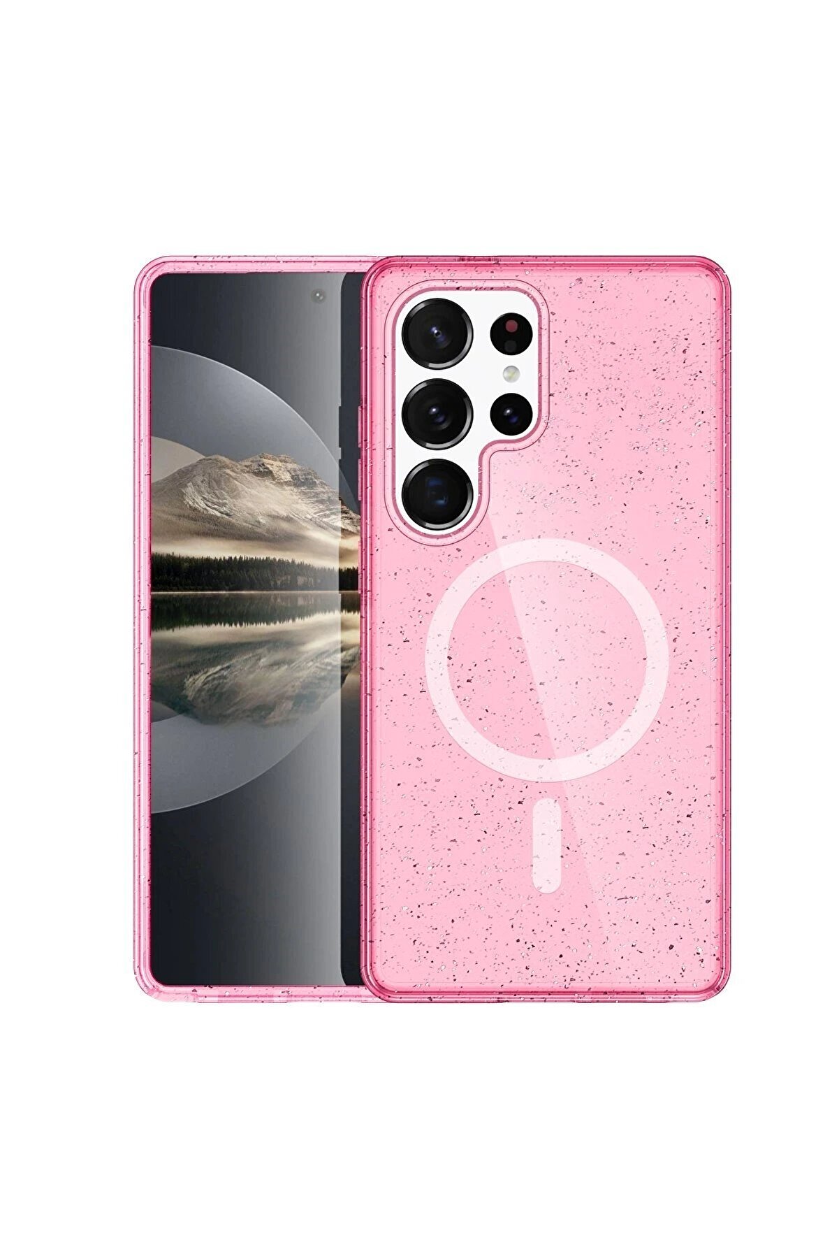 CepteToptan Samsung Galaxy S23 Ultra Kılıf Glow Magsafe Kapak - Pembe - DROPX4032-8600
