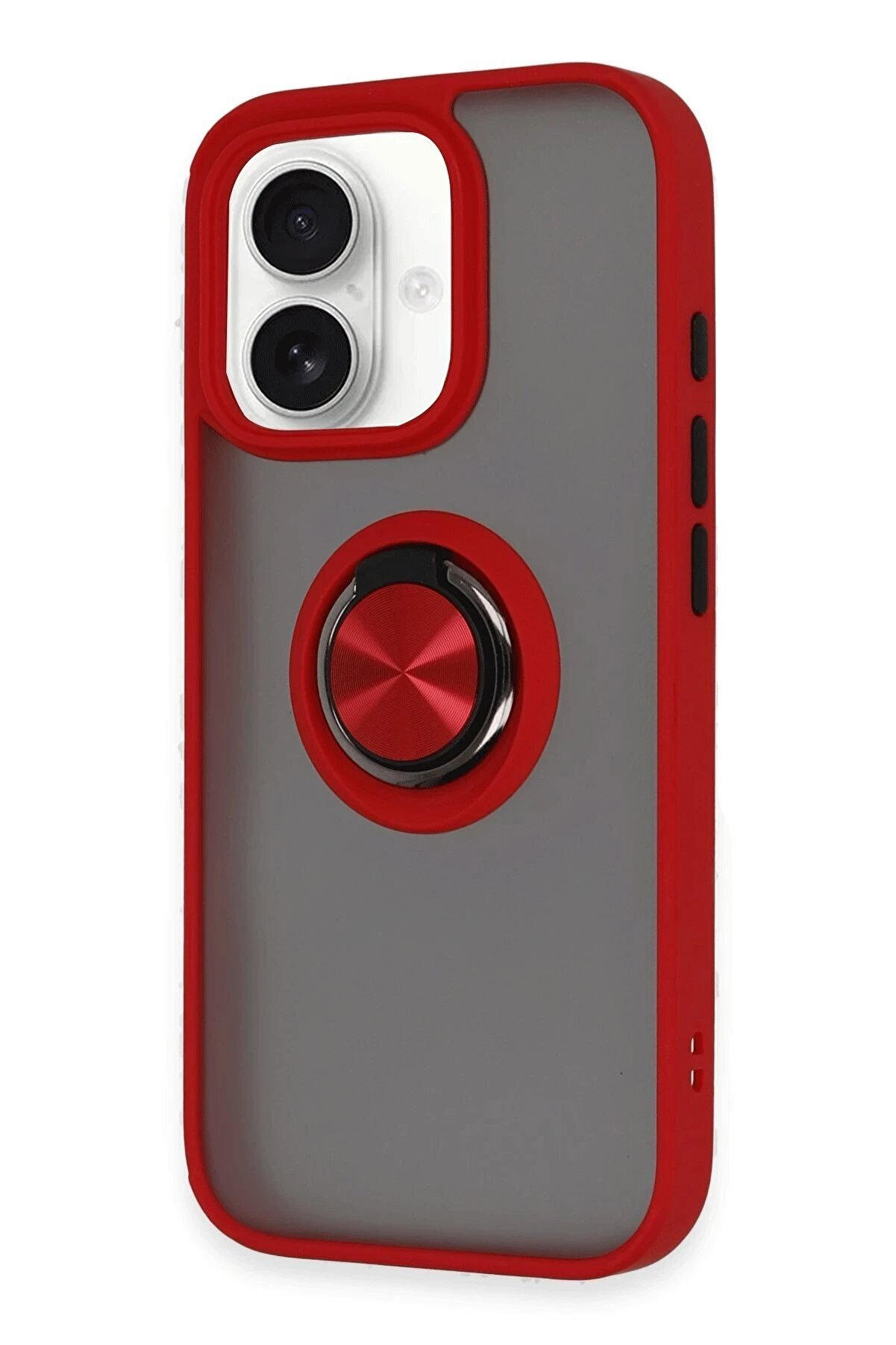 İphone 16 Kılıf Montreal Yüzüklü Si̇li̇kon Kapak - Kırmızı - Dropx6843-3358