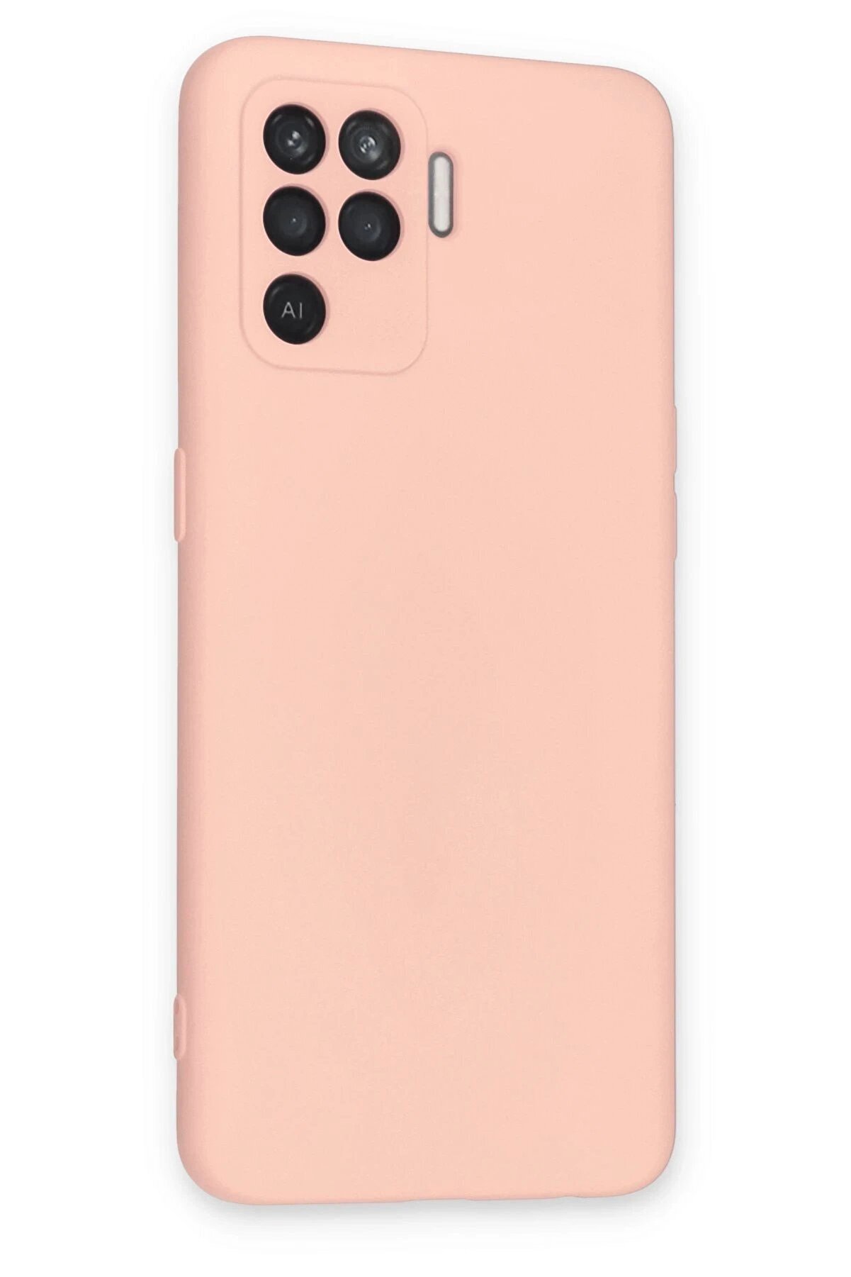 Oppo Reno 5 Li̇te Kılıf Nano İçi̇ Kadi̇fe Si̇li̇kon - Pudra - Dropx6351-2623