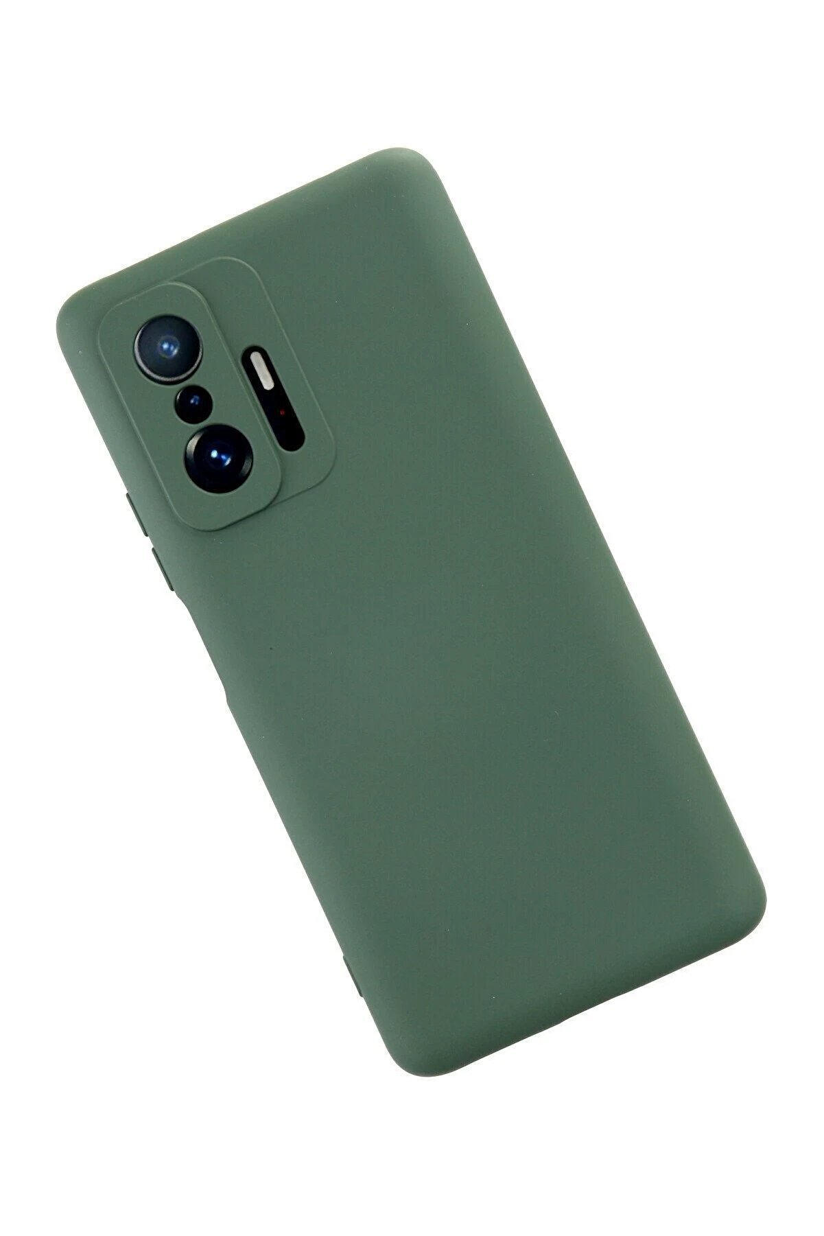Xi̇aomi̇ Mi̇ 11T Pro Kılıf Nano İçi̇ Kadi̇fe Si̇li̇kon - Koyu Yeşi̇l - Dropx7509-9050