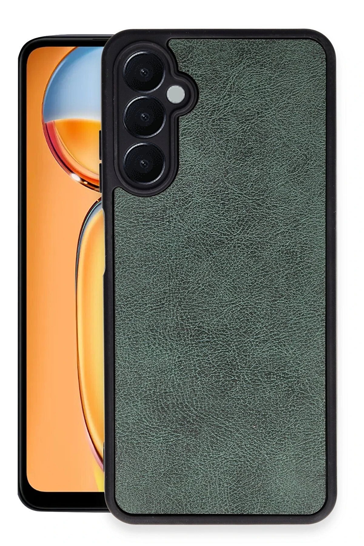 CepteToptan Samsung Galaxy A55 5G Kılıf Aras Deri Kapak - Koyu Yeşil - DROPX8794-7848